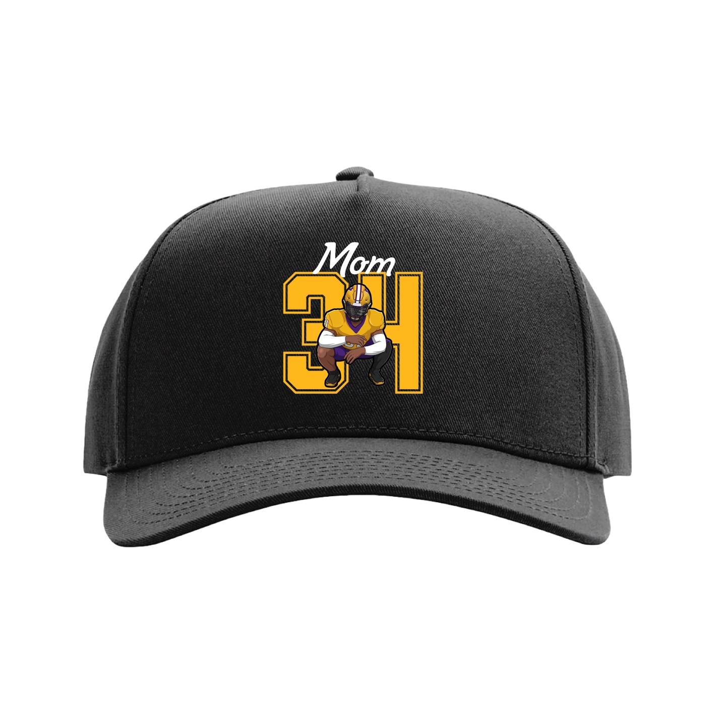 Full Fabric Five-Panel Champ Cap — Mothers Day Shirsey in Black