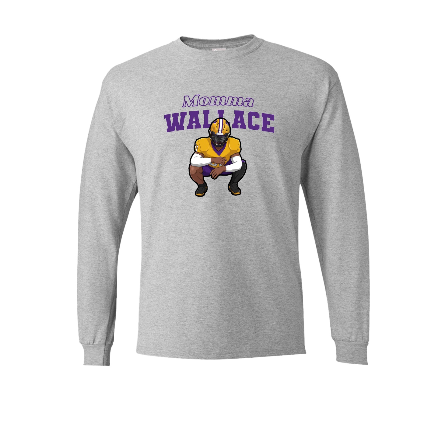 Long Sleeve Tee — Mothers Day Block in Grey