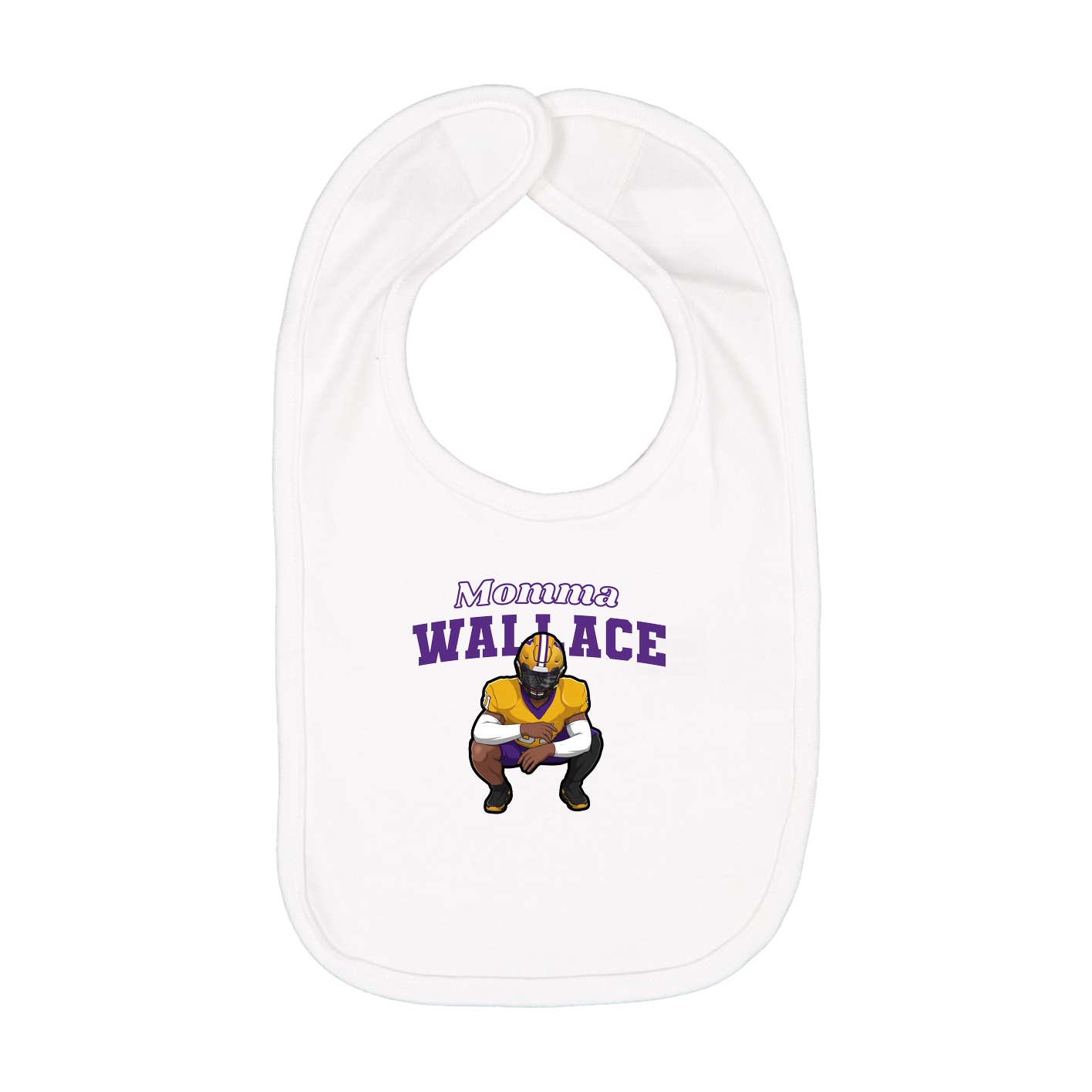Infant Bib — Mothers Day Block in White