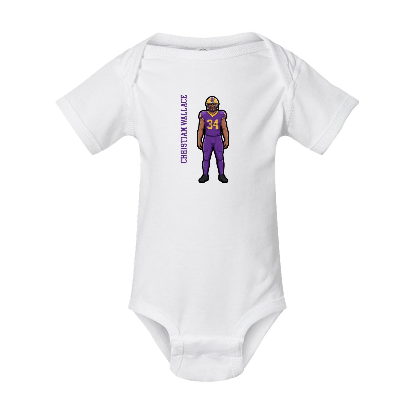 Baby Onesie — Name Vertical in White