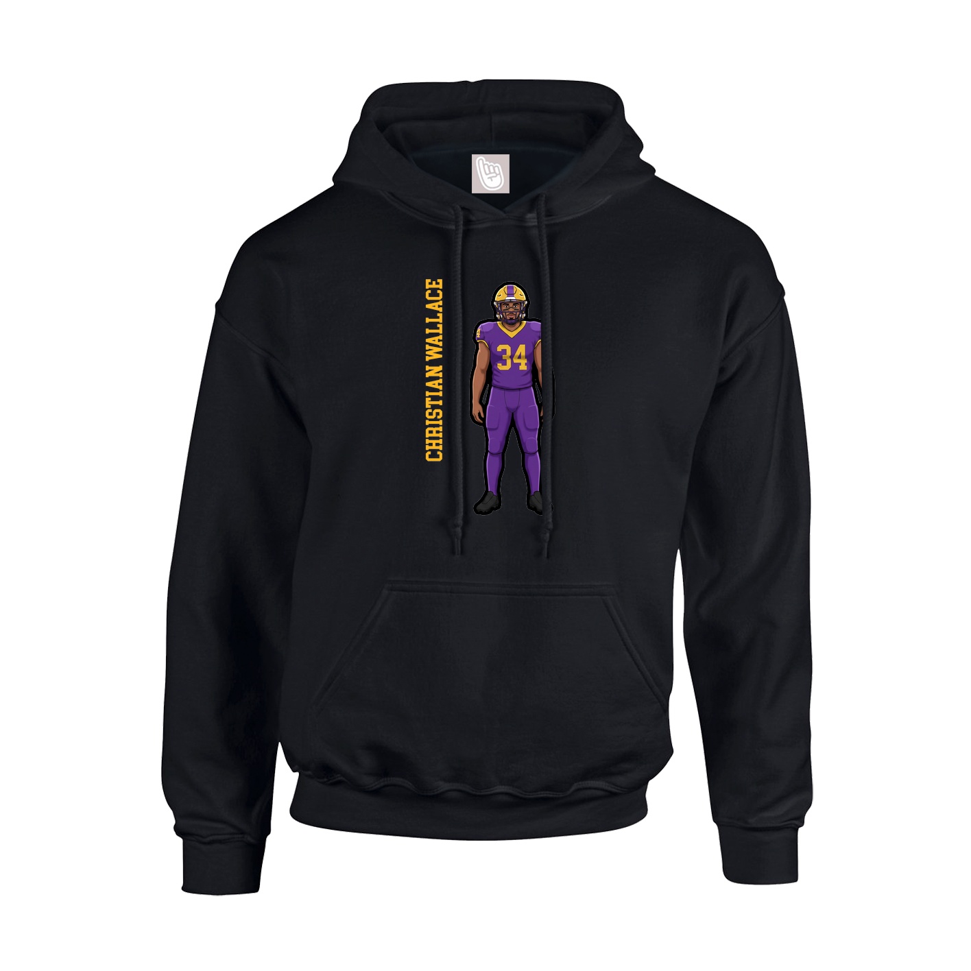 Hoodie — Name Vertical in Black