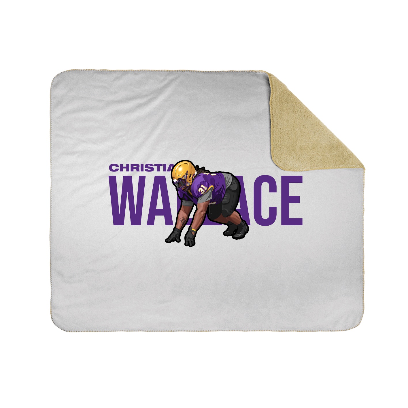 Throw Blanket — Player Name in White