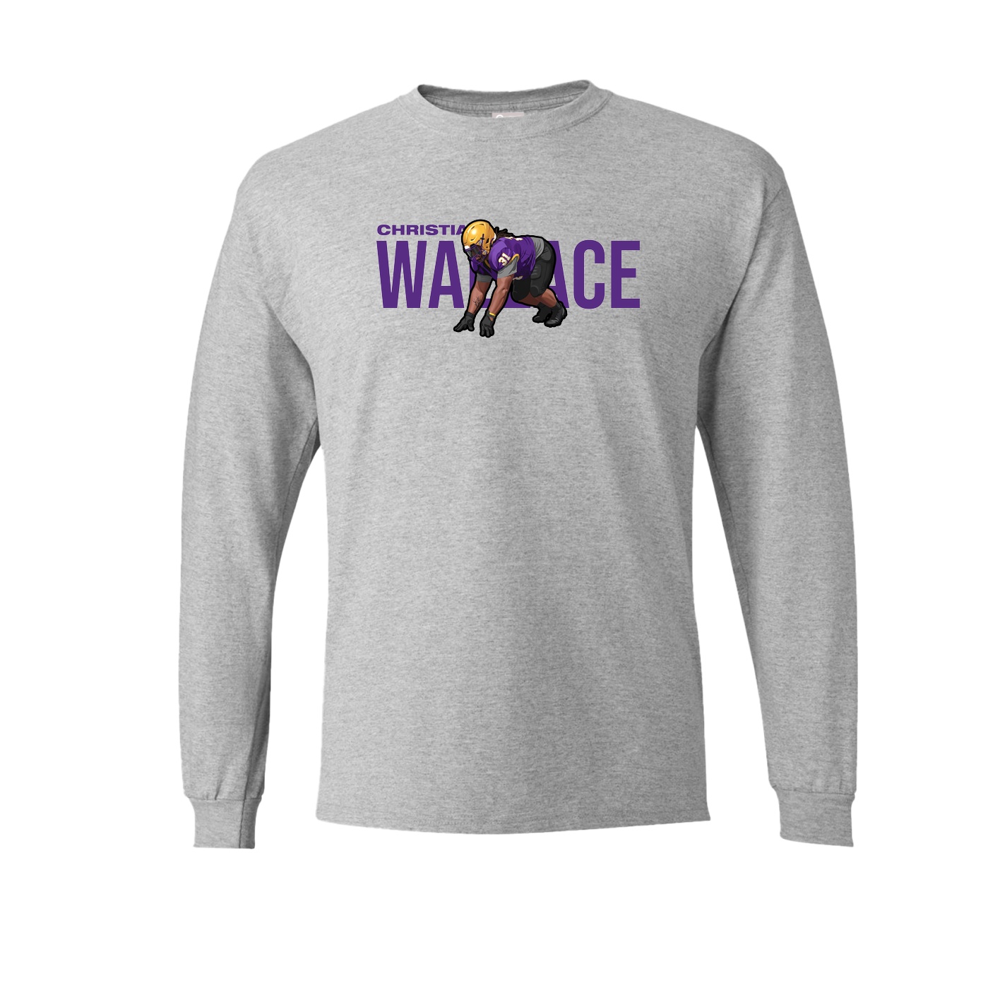 Long Sleeve Tee — Player Name in Grey