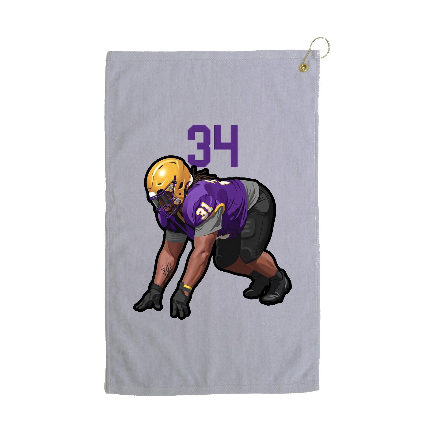 Golf Towel — Number Top in Grey