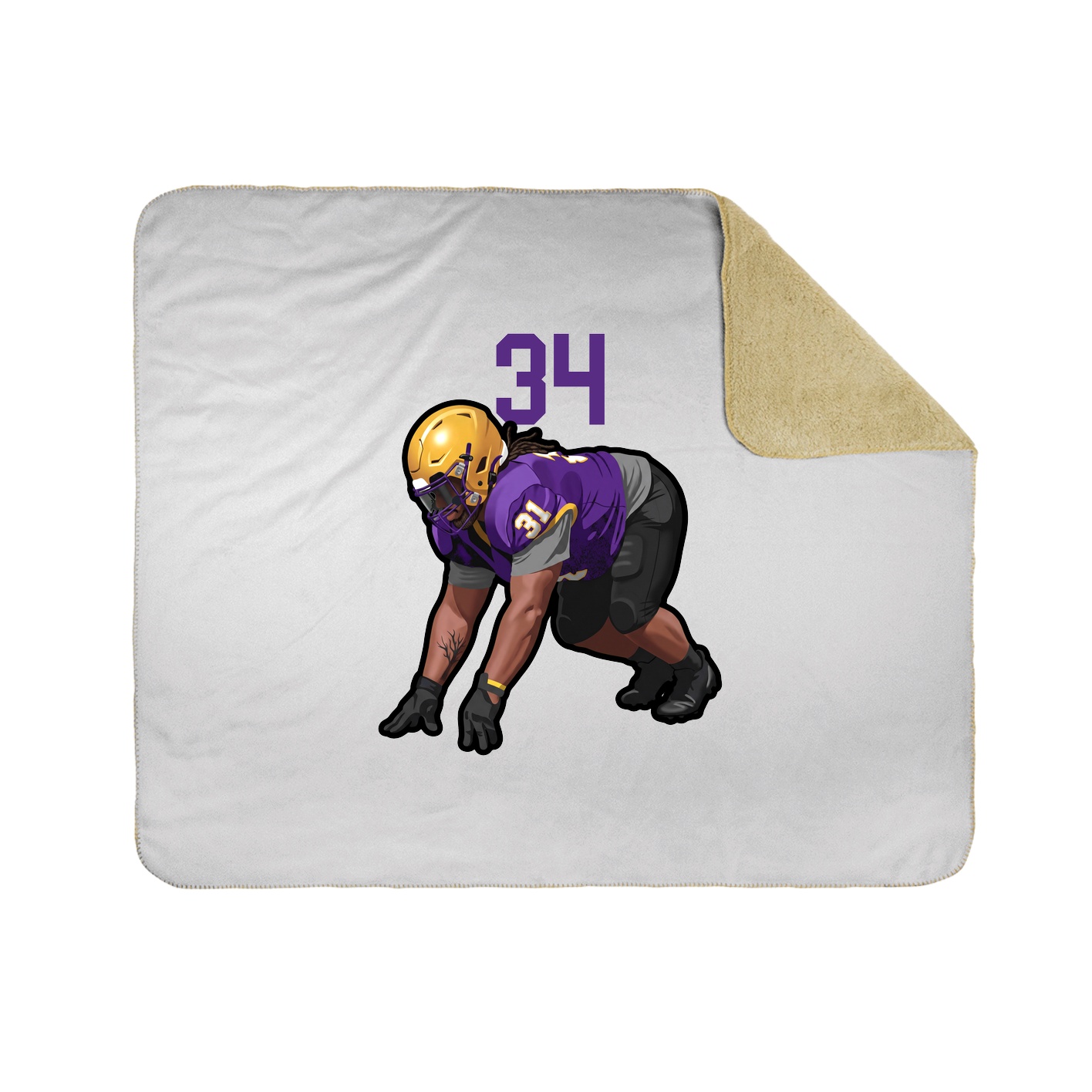 Throw Blanket — Number Top in White