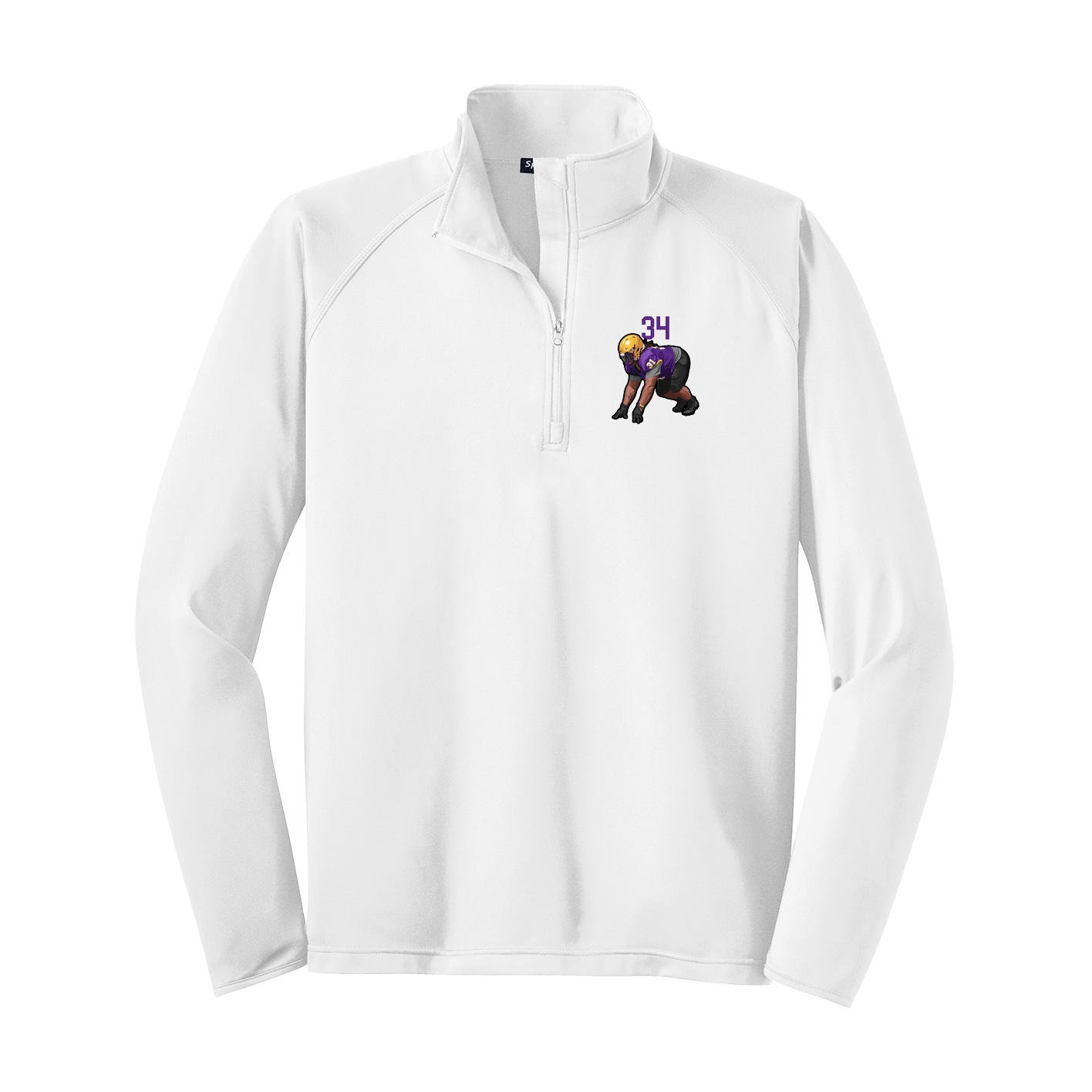 Q-Zip Pullover — Number Top in White