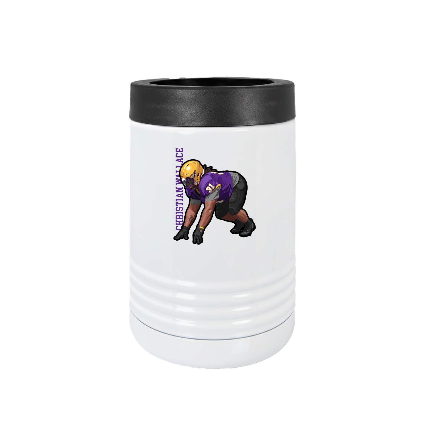 Beverage Holder — Name Vertical in White