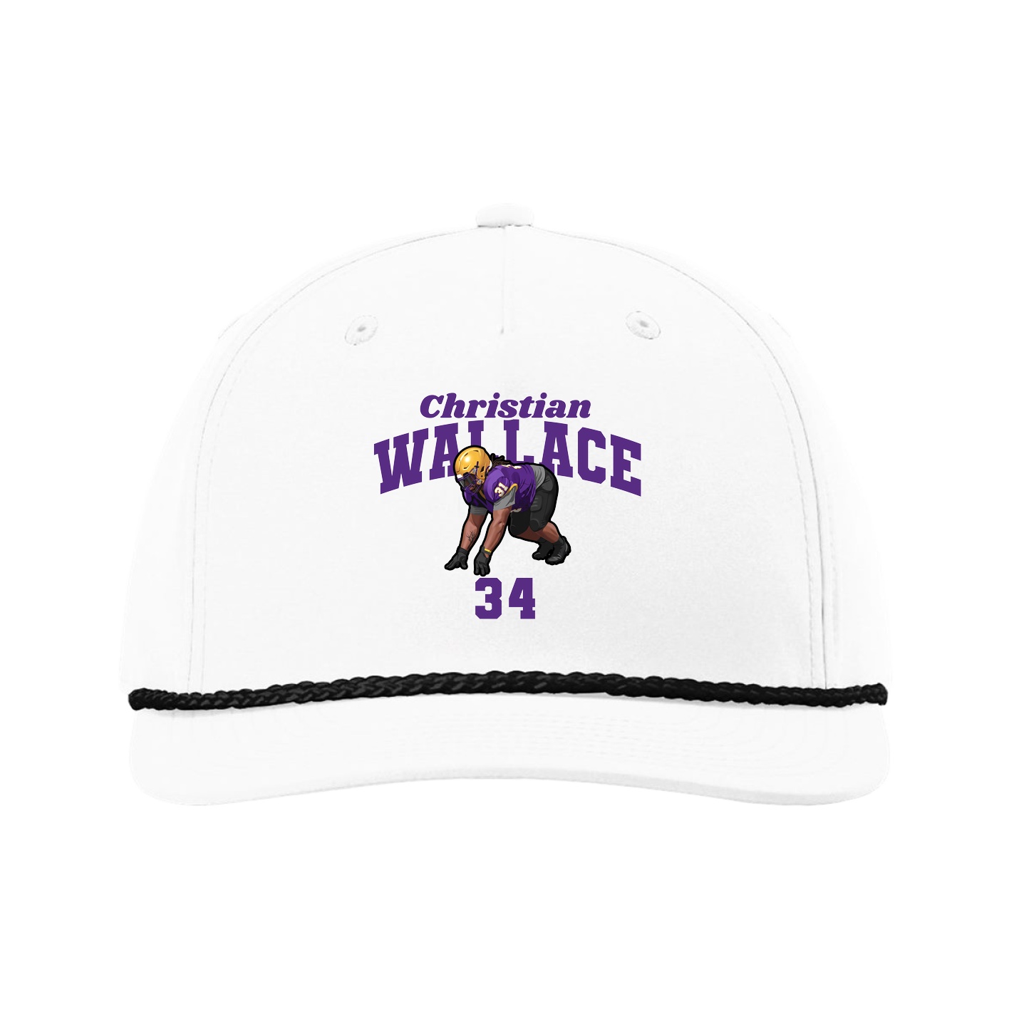 Five-Panel Classic Rope Cap — Signature Arch in White