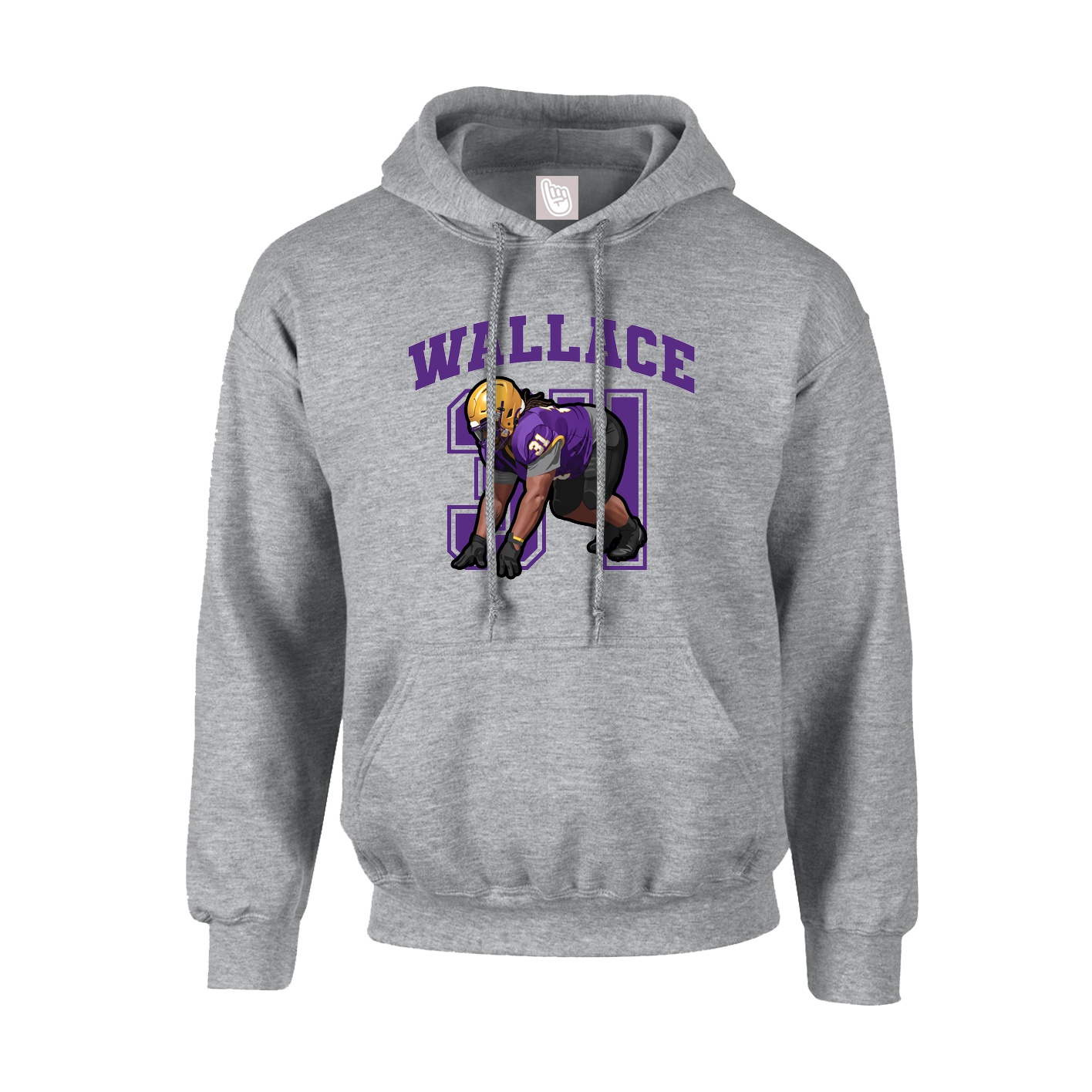 Youth Hoodie — Number in Grey