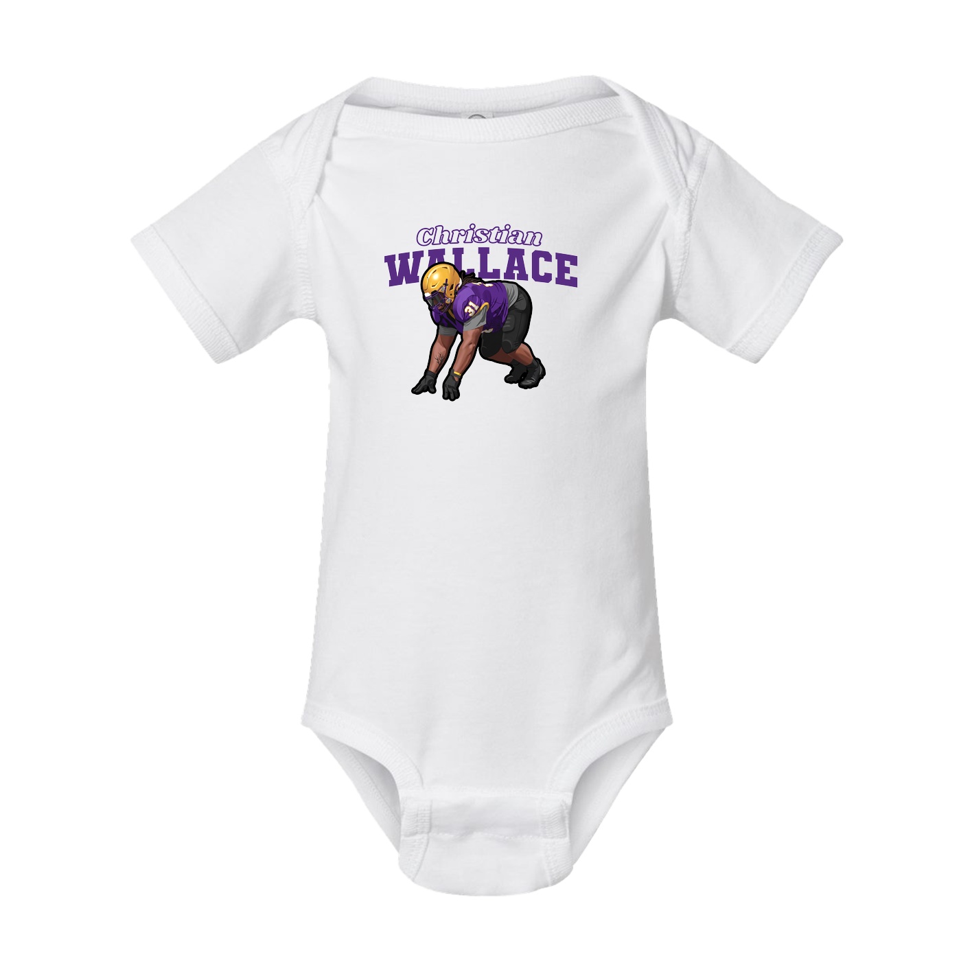 Baby Onesie — Name Arch in White