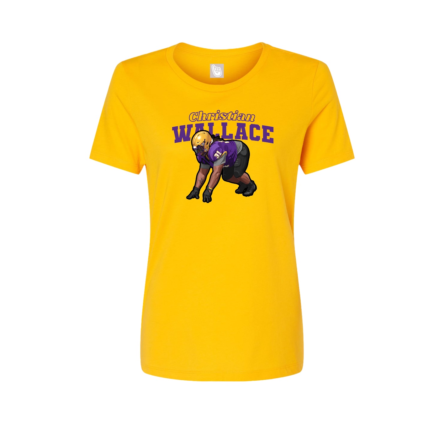 Fitted Women's Tee — Name Arch in Gold