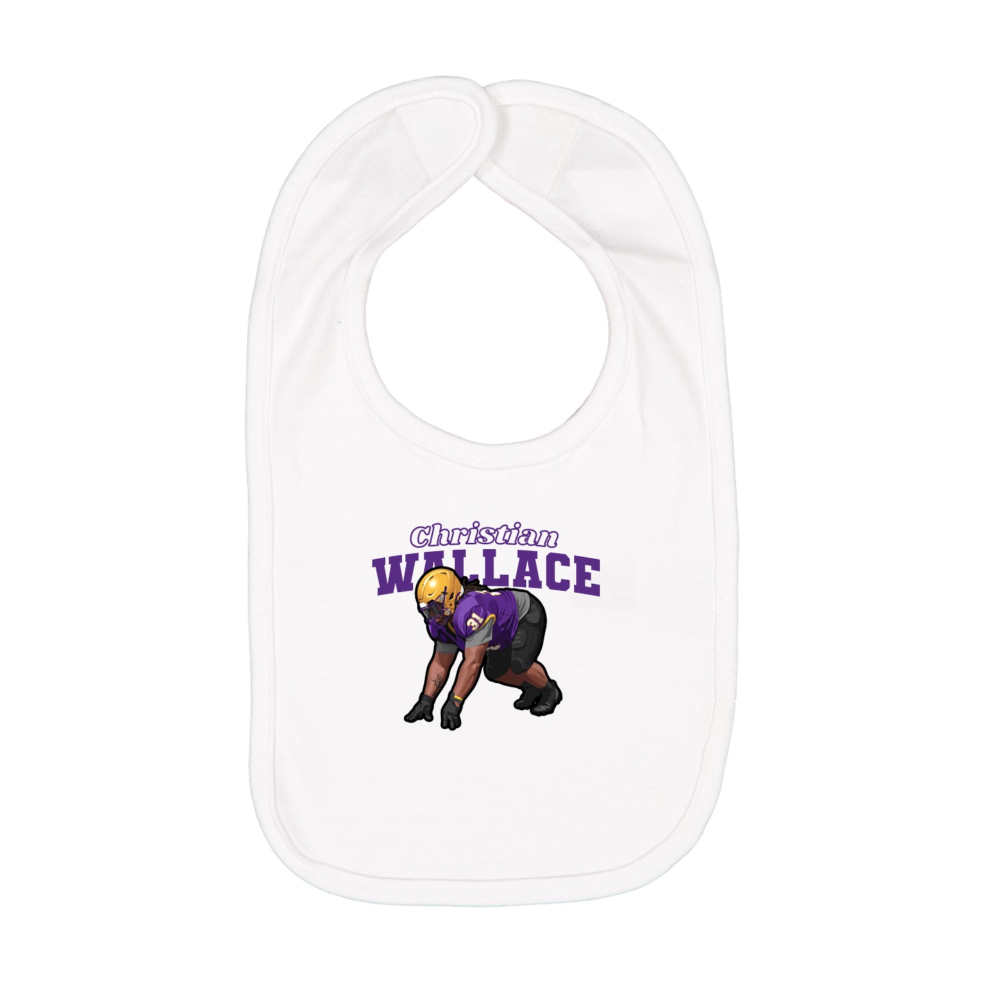 Infant Bib — Name Arch in White