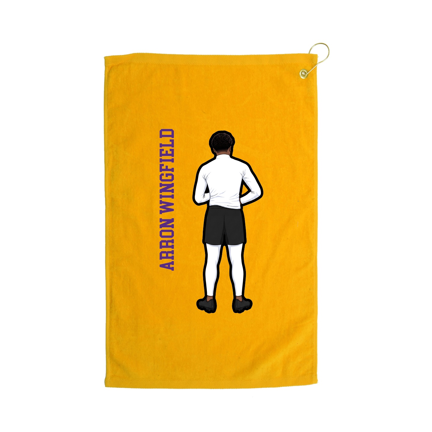 Golf Towel — Name Vertical in Gold