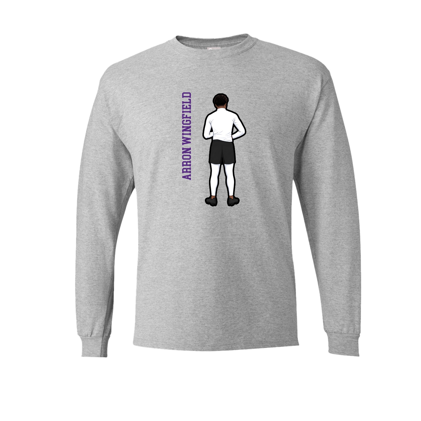 Long Sleeve Tee — Name Vertical in Grey