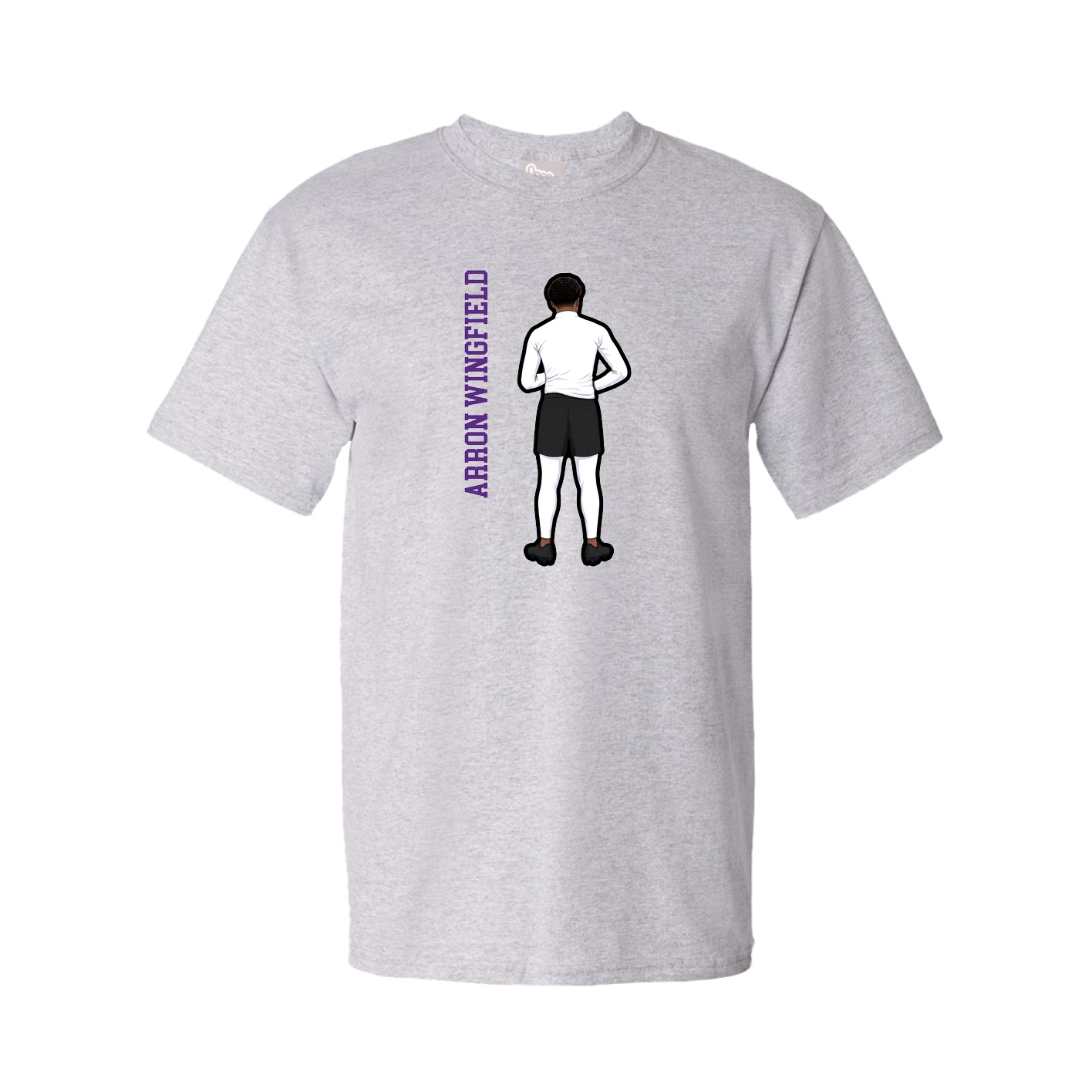 Youth Tee — Name Vertical in Grey