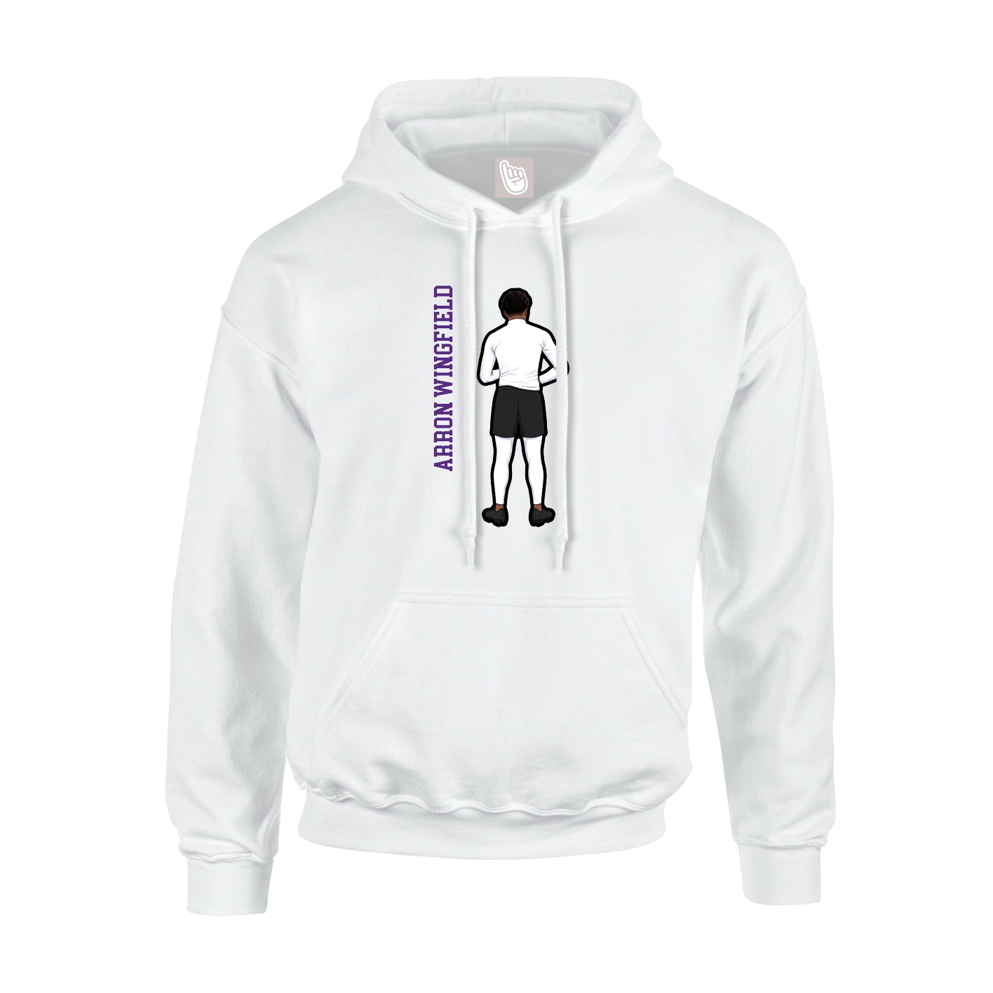 Youth Hoodie — Name Vertical in White