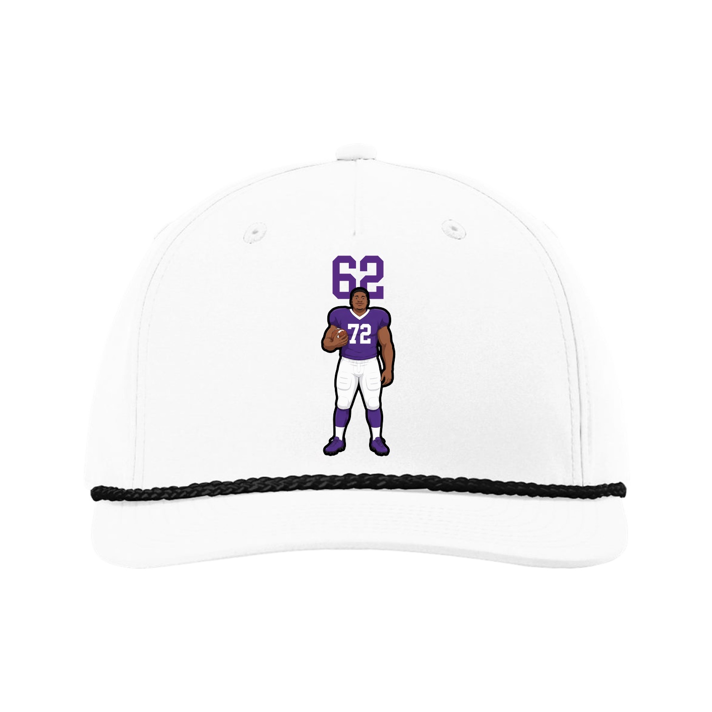 Five-Panel Classic Rope Cap — Number Top in White