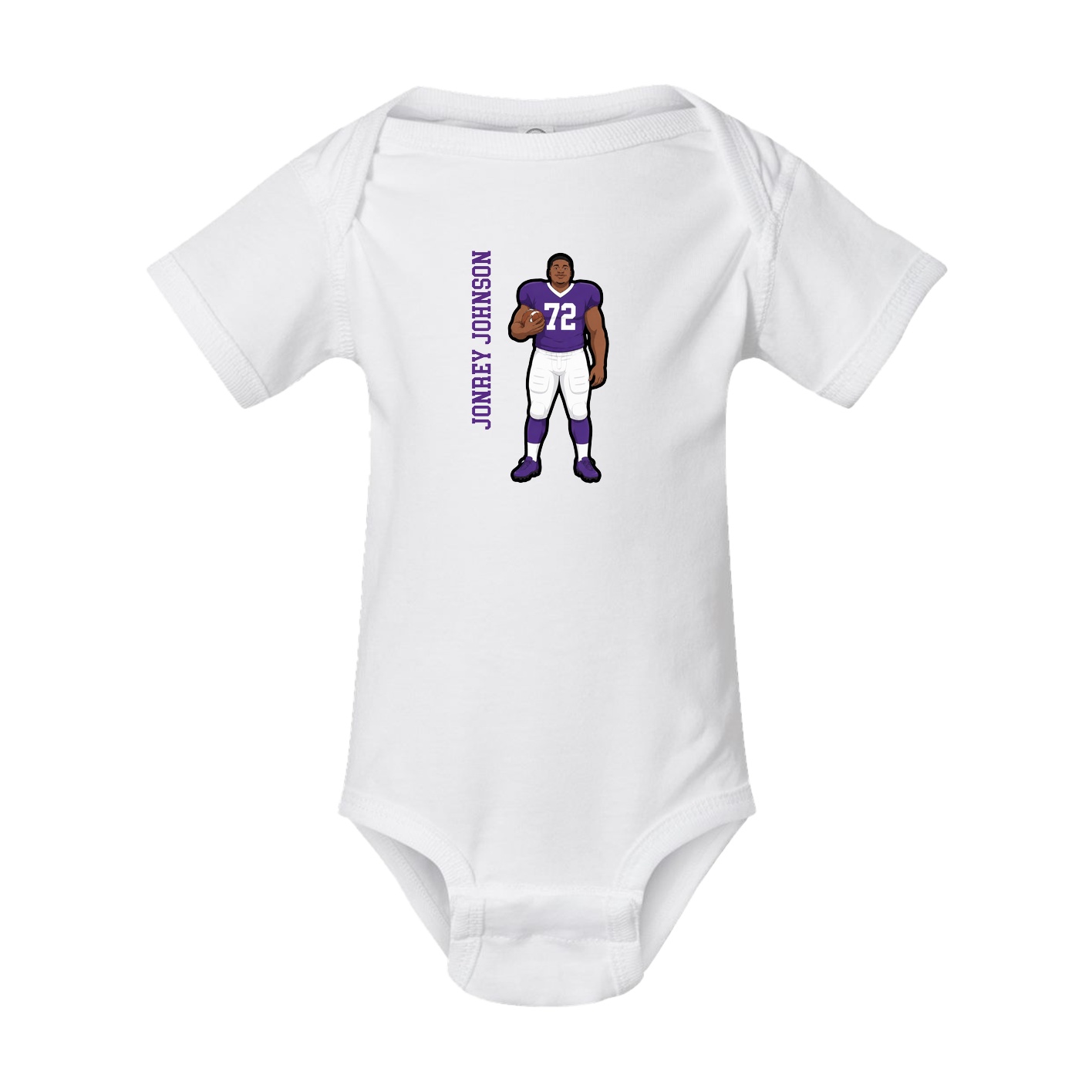 Baby Onesie — Name Vertical in White