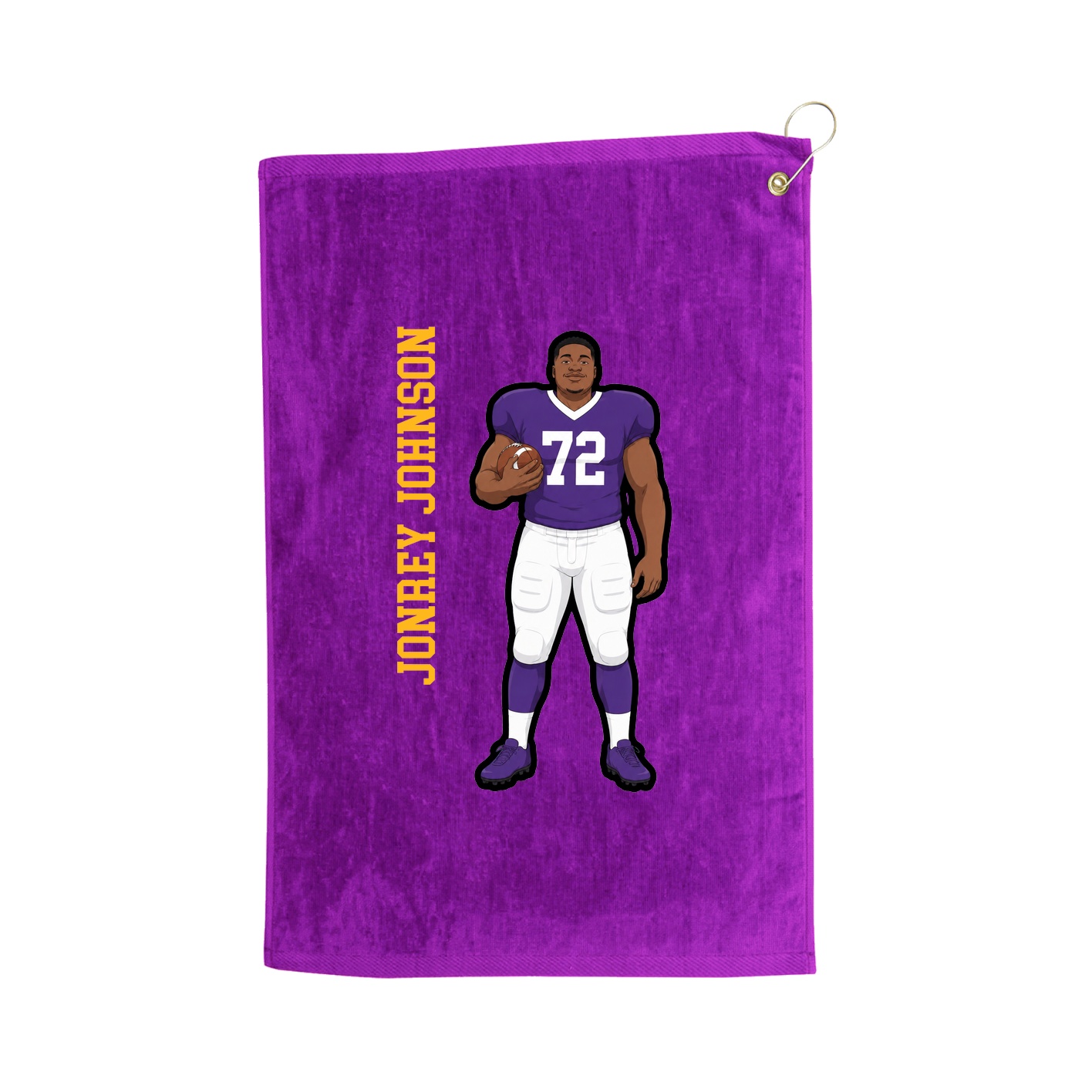 Golf Towel — Name Vertical in Purple