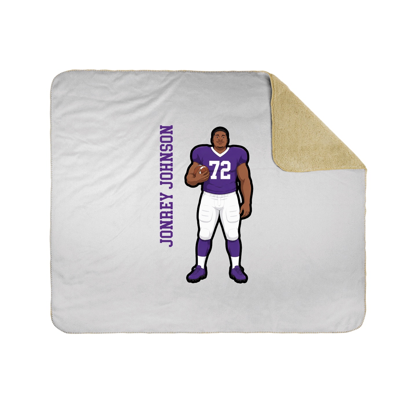 Throw Blanket — Name Vertical in White