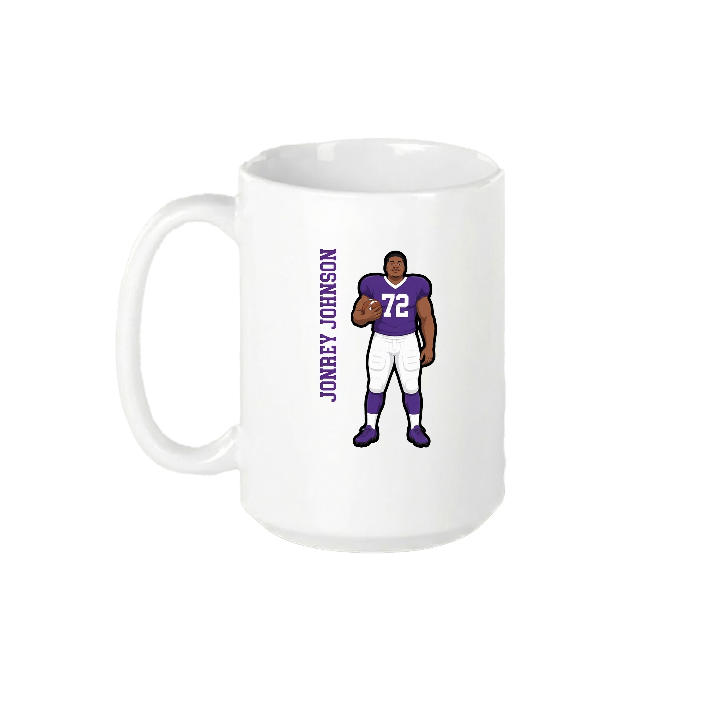 15oz Coffee Mug — Name Vertical in White