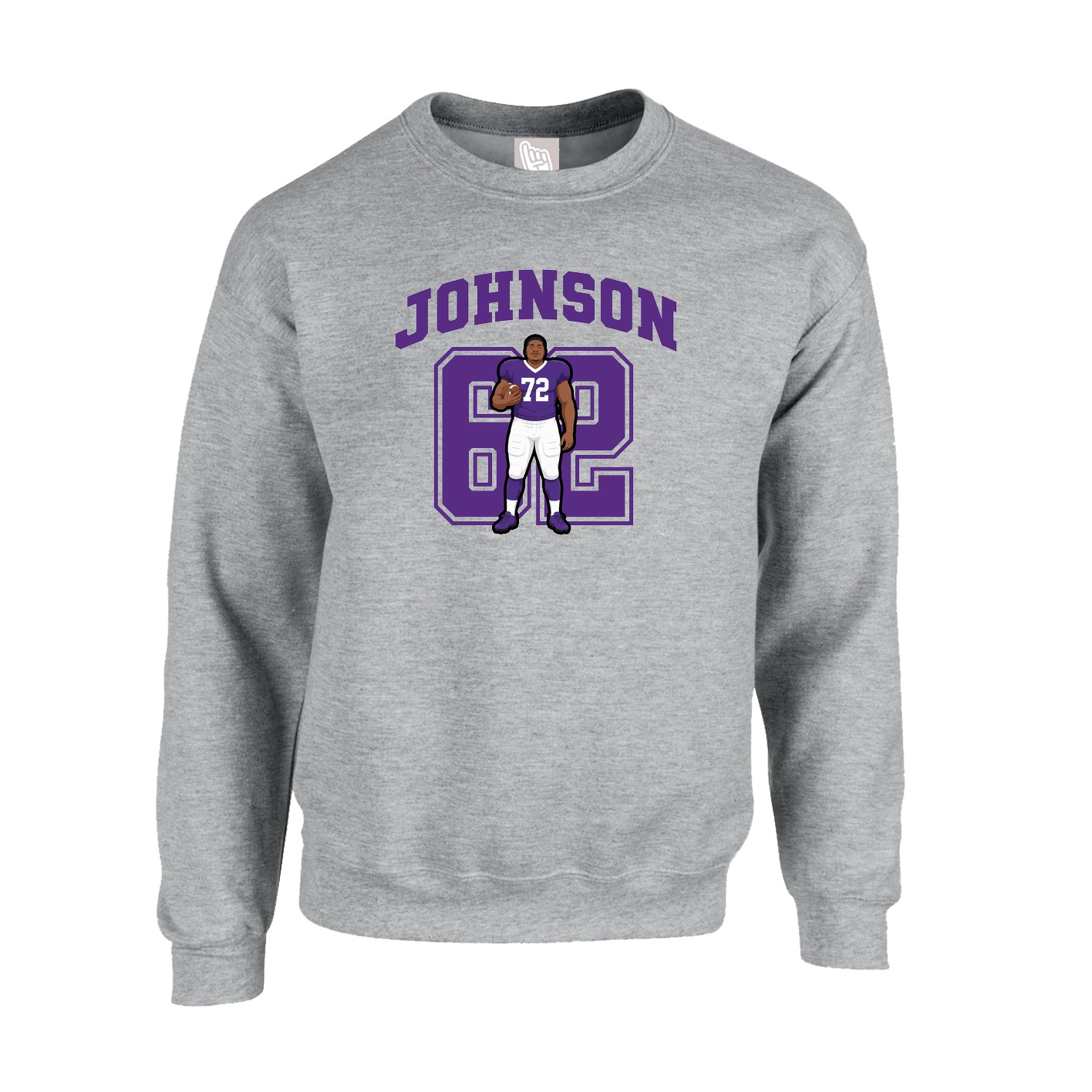 Fleece Crew — Number in Grey