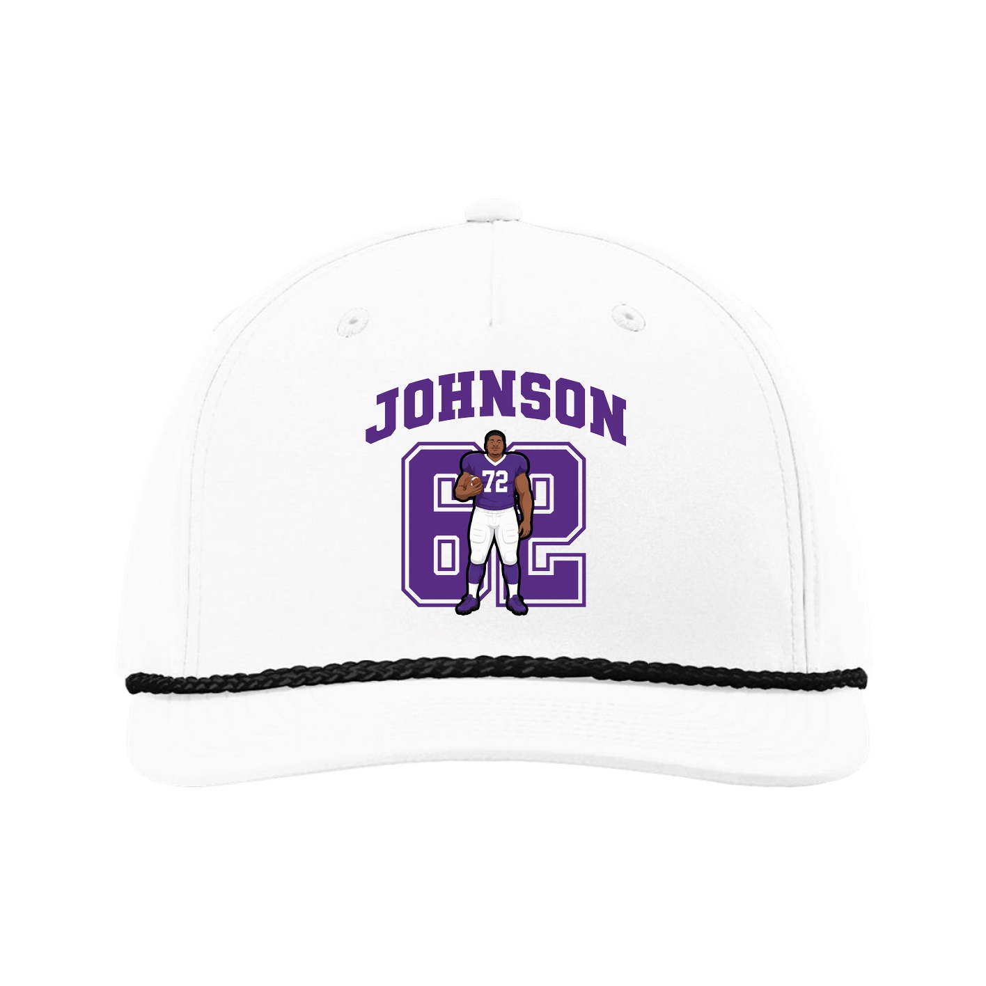 Five-Panel Classic Rope Cap — Number in White