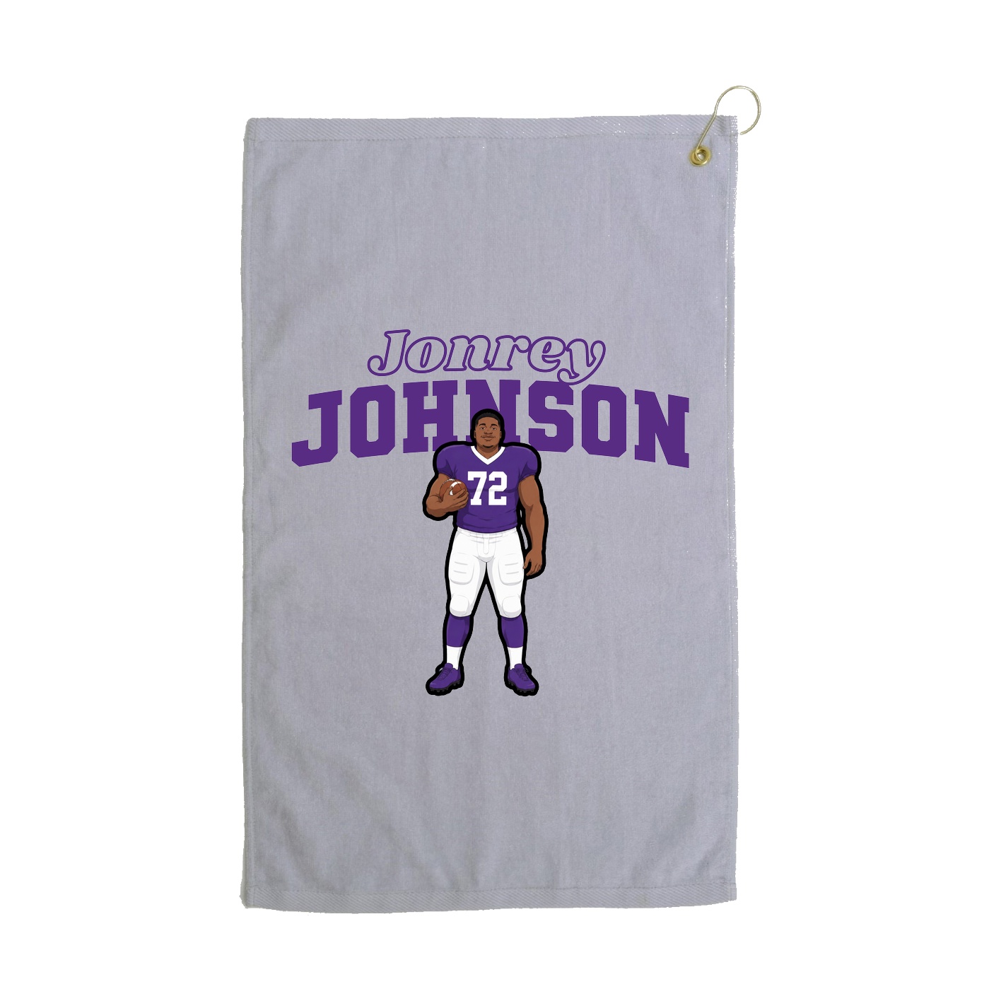 Golf Towel — Name Arch in Grey
