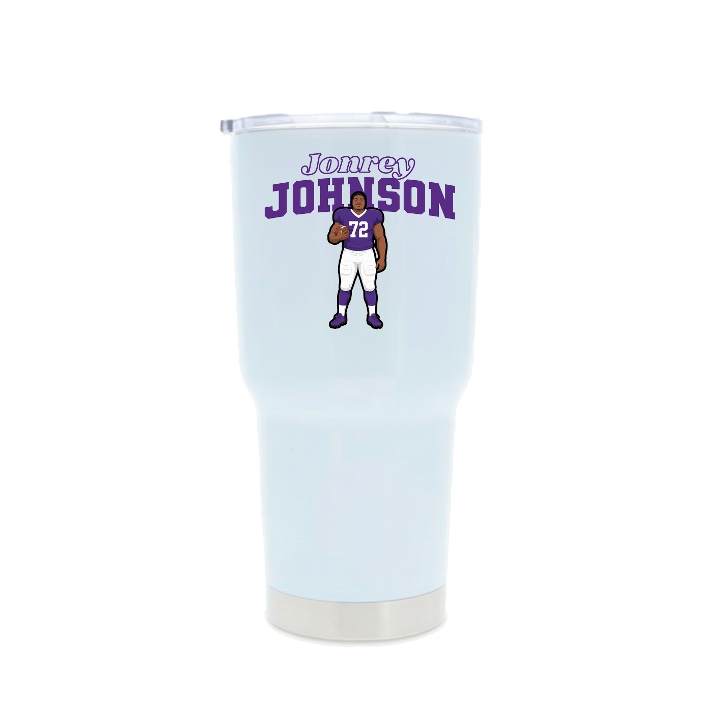 30oz Stainless Steel Tumbler — Name Arch in White