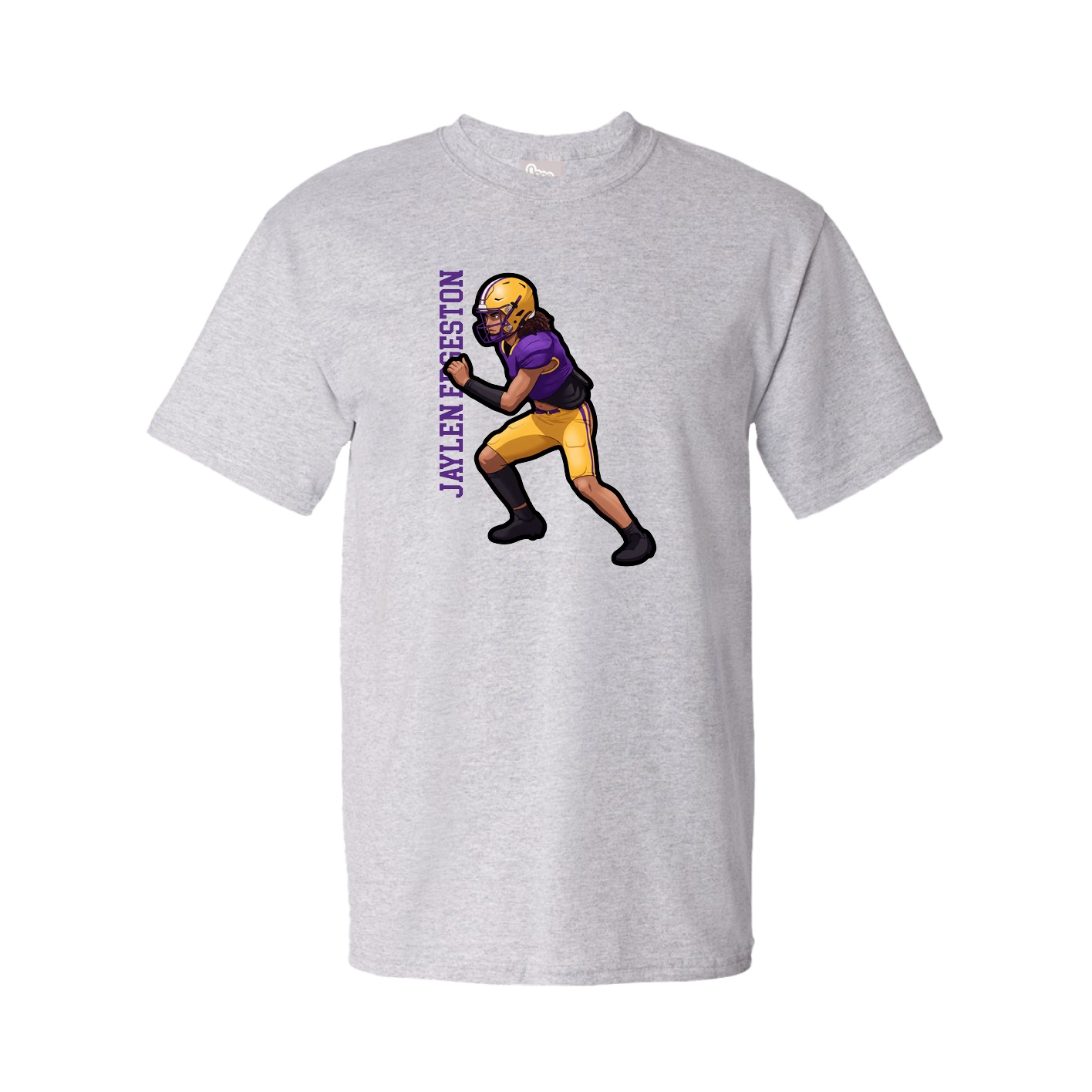 Tee — Name Vertical in Grey