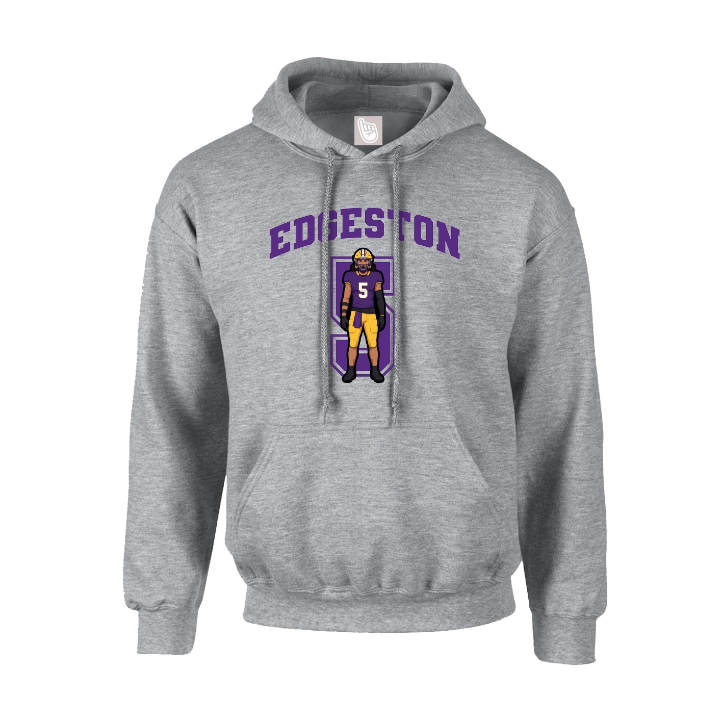 Youth Hoodie — Number in Grey