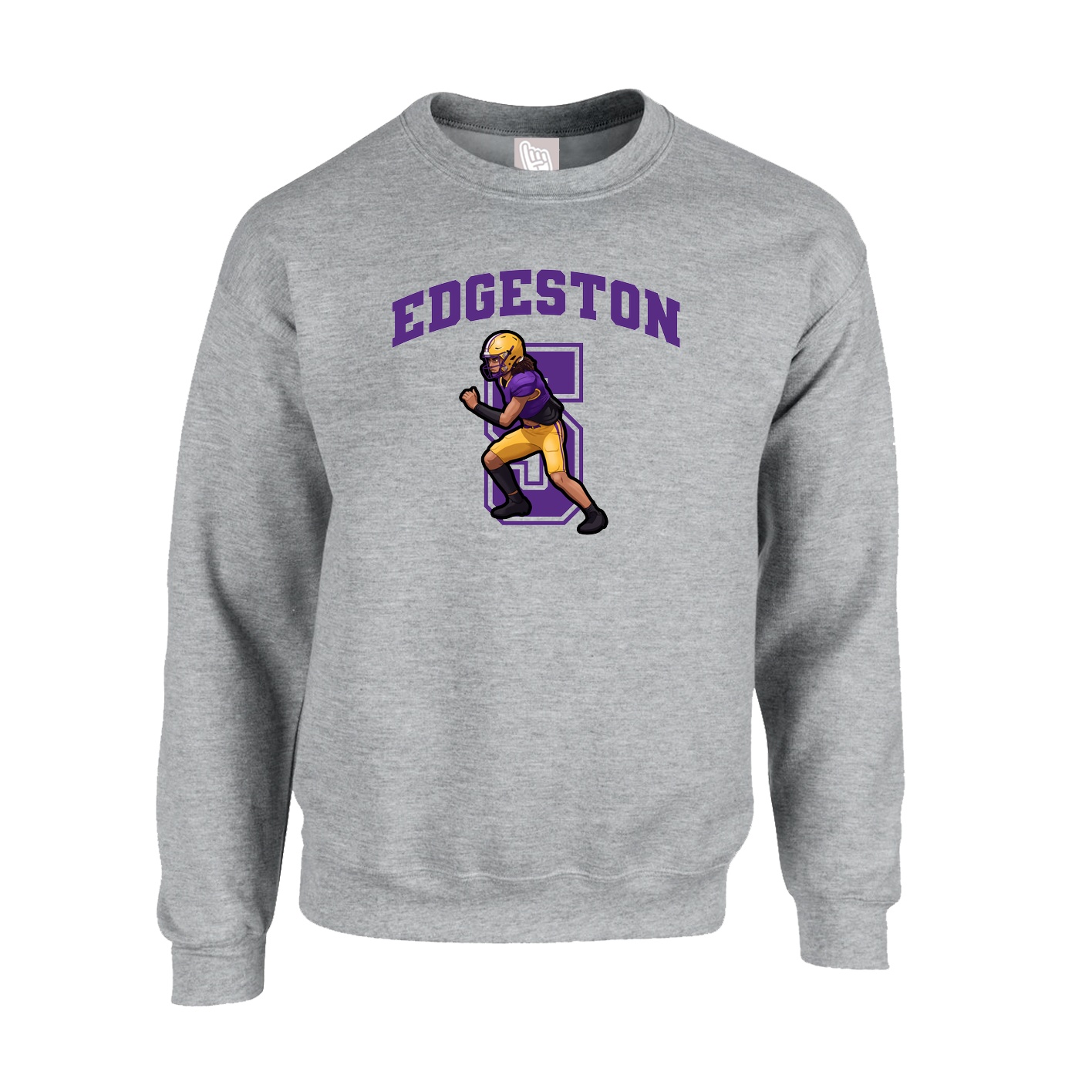 Fleece Crew — Number in Grey