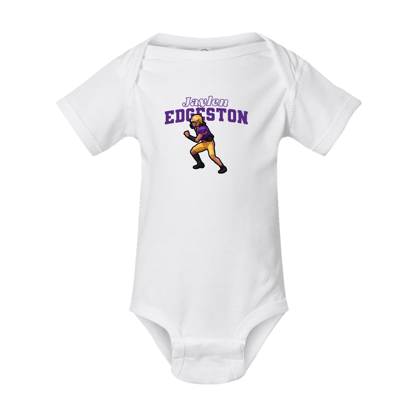 Baby Onesie — Name Arch in White