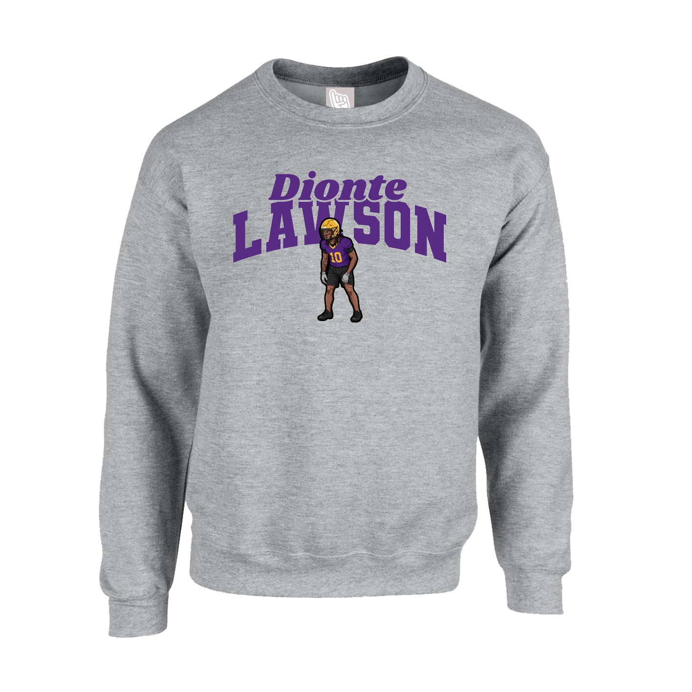 Fleece Crew — Signature Arch in Grey