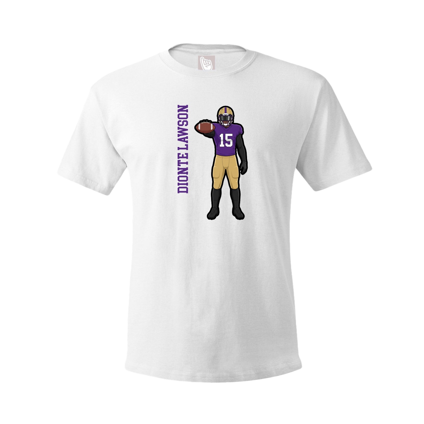 Youth Tee — Name Vertical in White