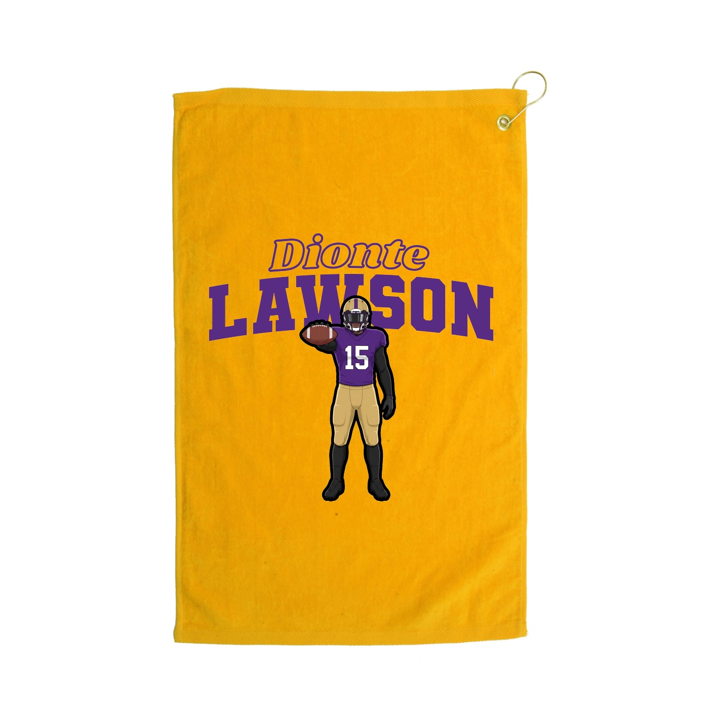 Golf Towel — Name Arch in Gold