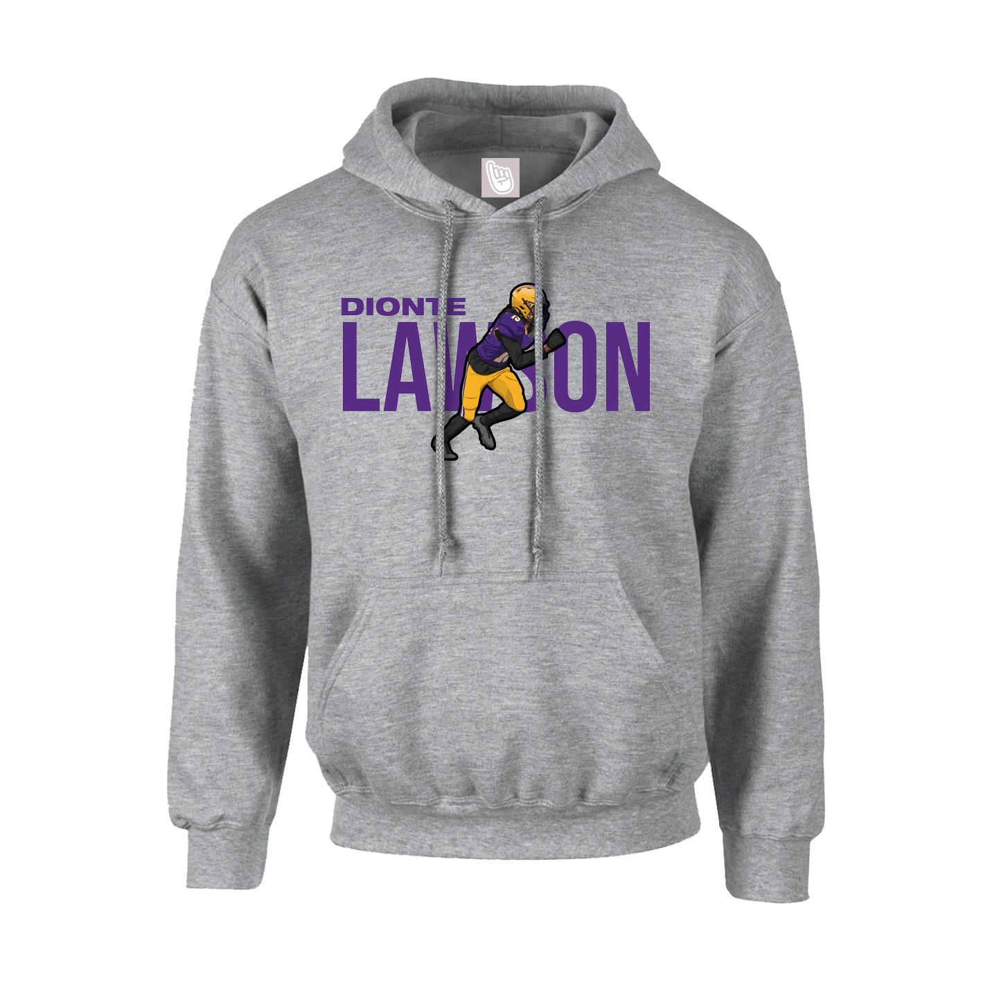 Hoodie — Player Name in Grey