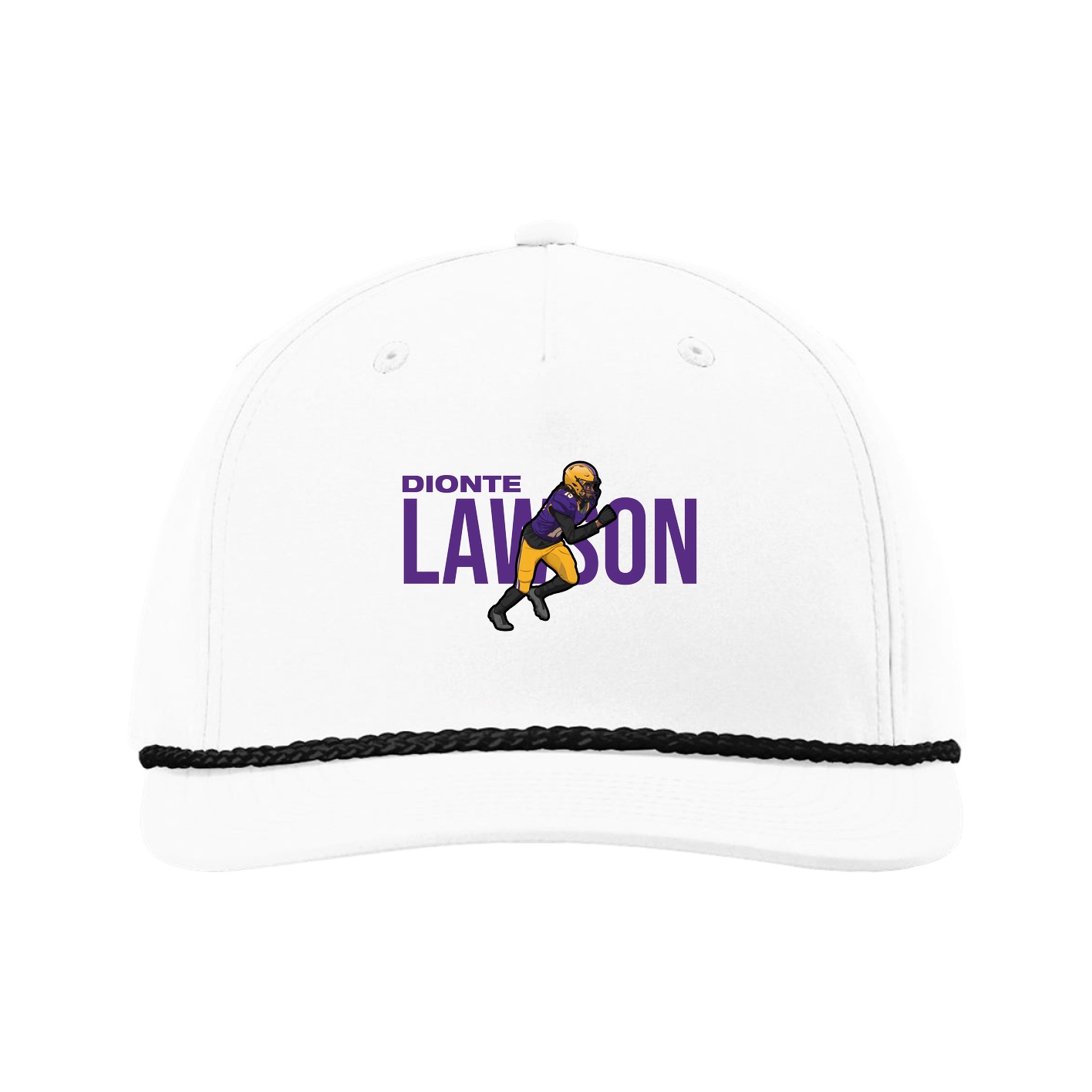 Five-Panel Classic Rope Cap — Player Name in White