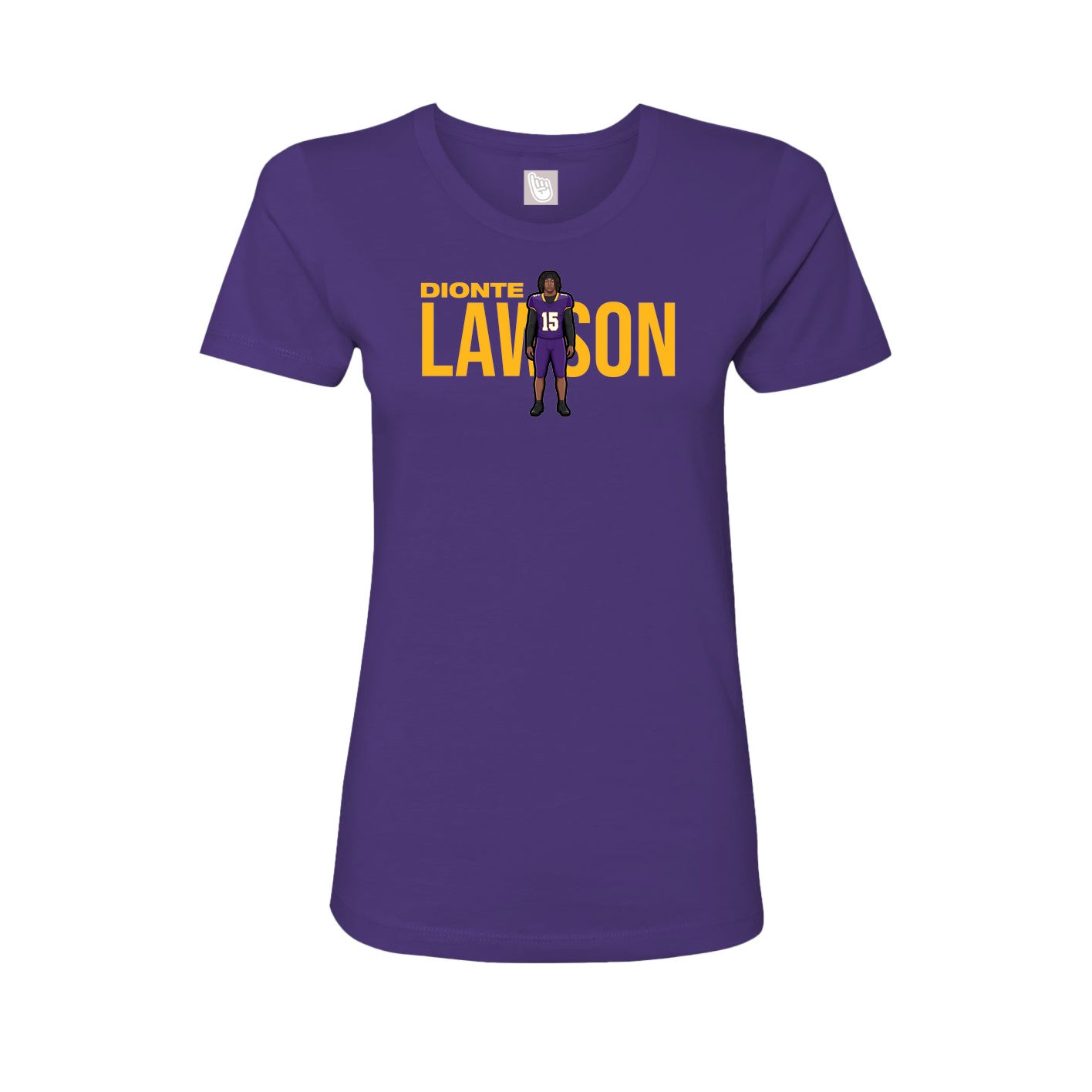 Fitted Women's Tee — Player Name in Purple
