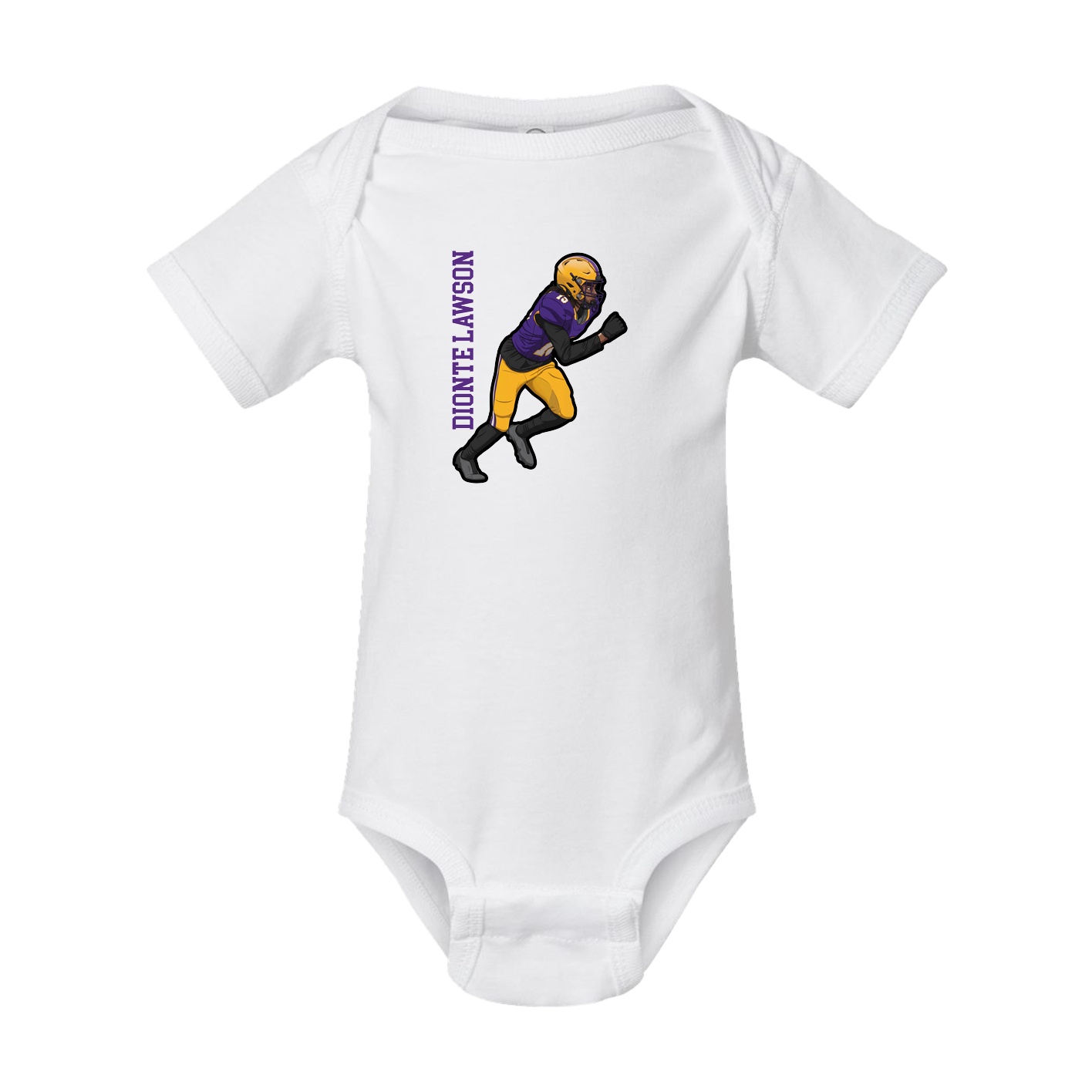 Baby Onesie — Name Vertical in White