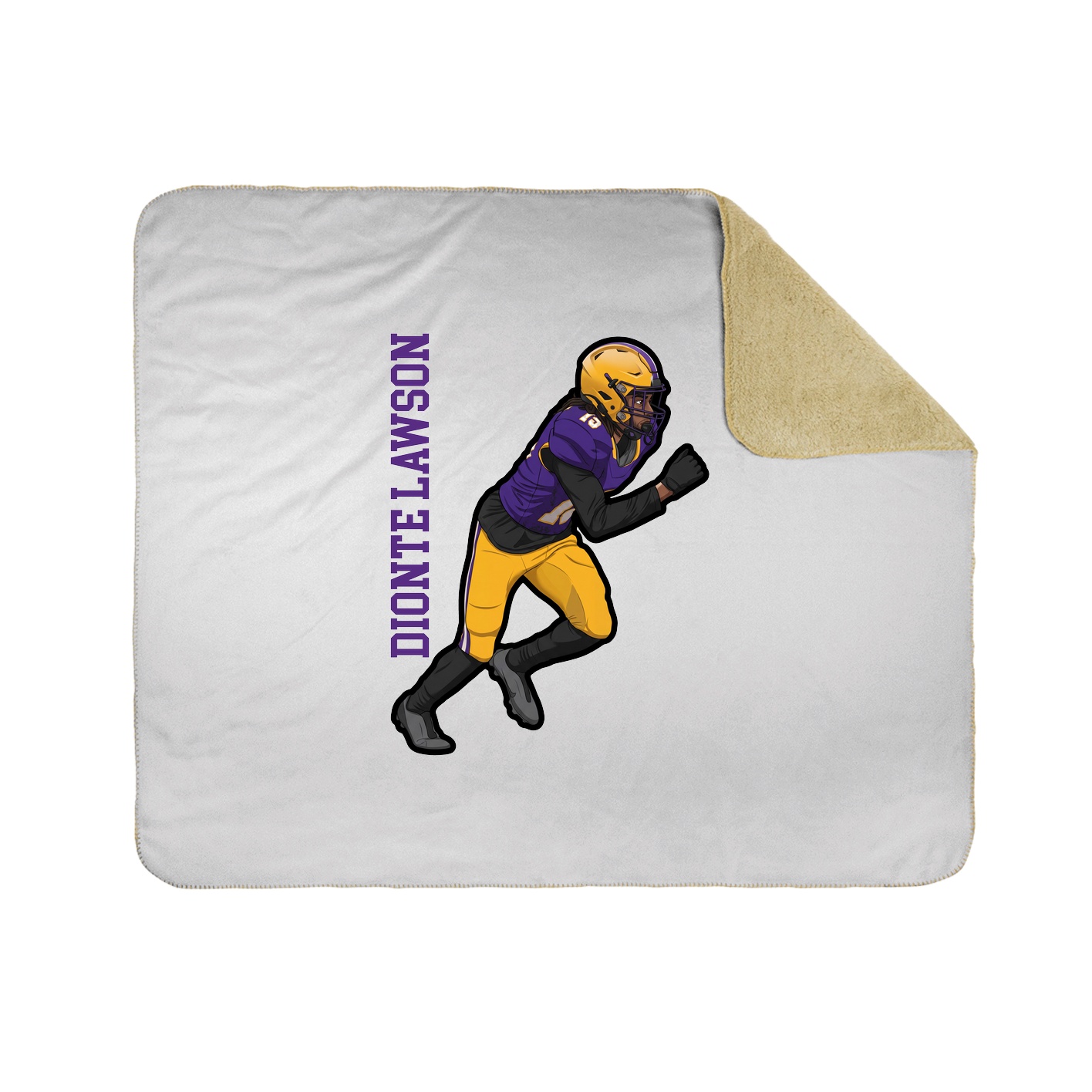 Throw Blanket — Name Vertical in White