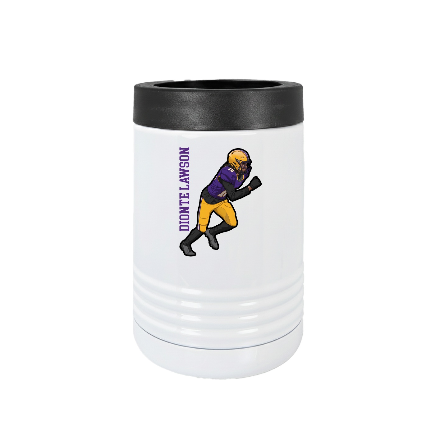 Beverage Holder — Name Vertical in White