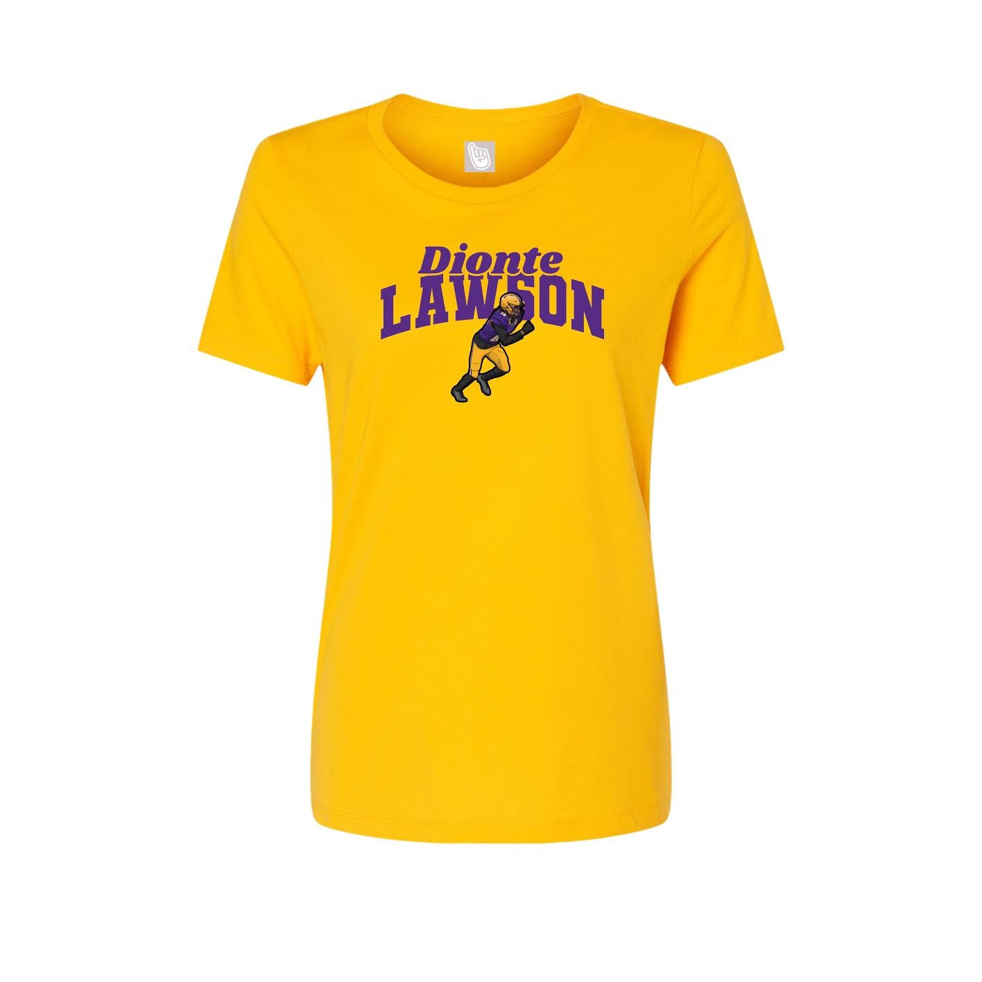 Fitted Women's Tee — Signature Arch in Gold