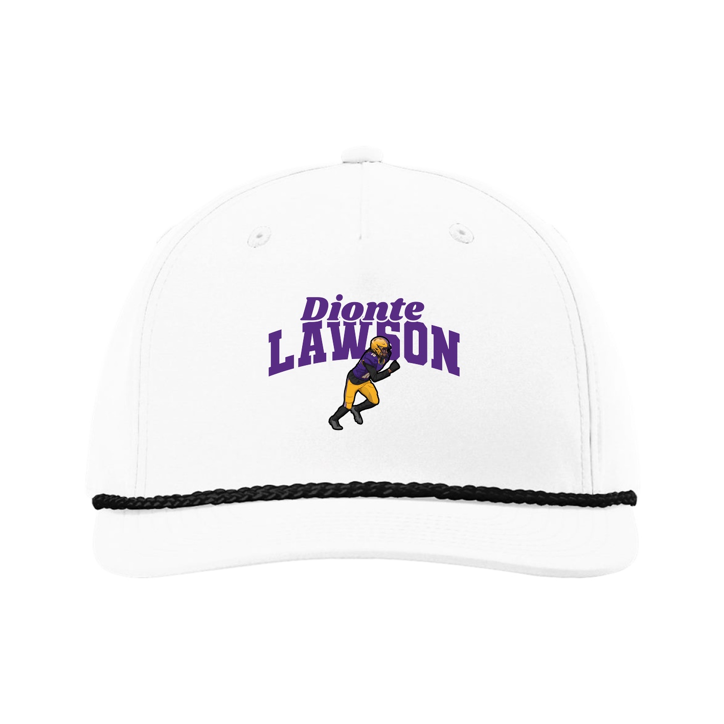 Five-Panel Classic Rope Cap — Signature Arch in White
