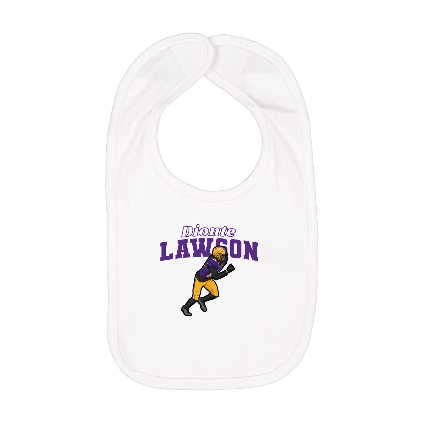 Infant Bib — Name Arch in White