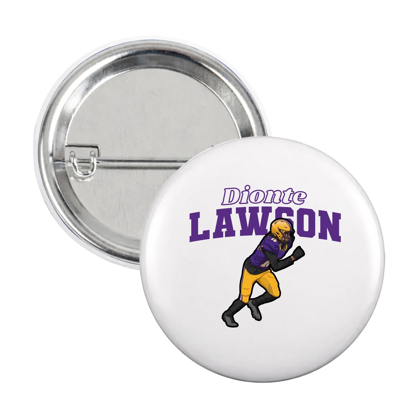 Game Day Button — Name Arch in White