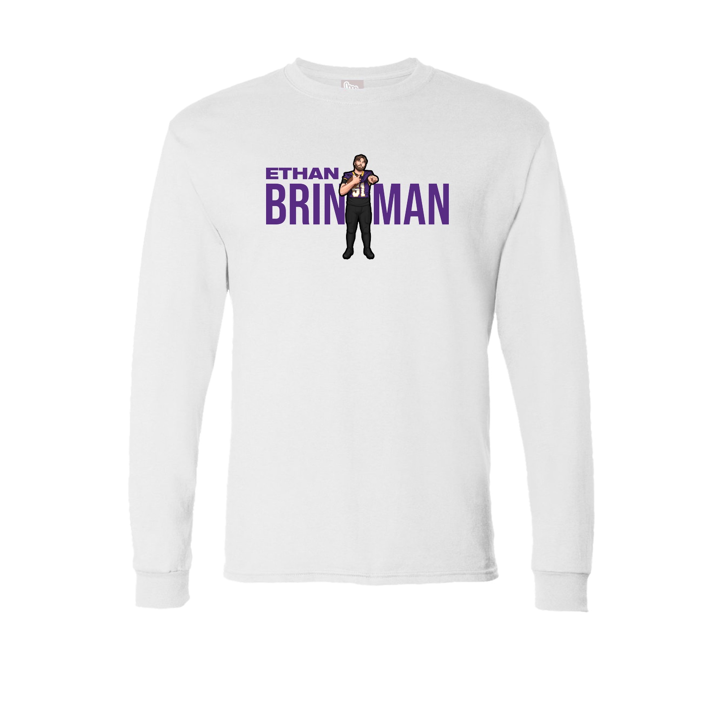 Long Sleeve Tee — Player Name in White