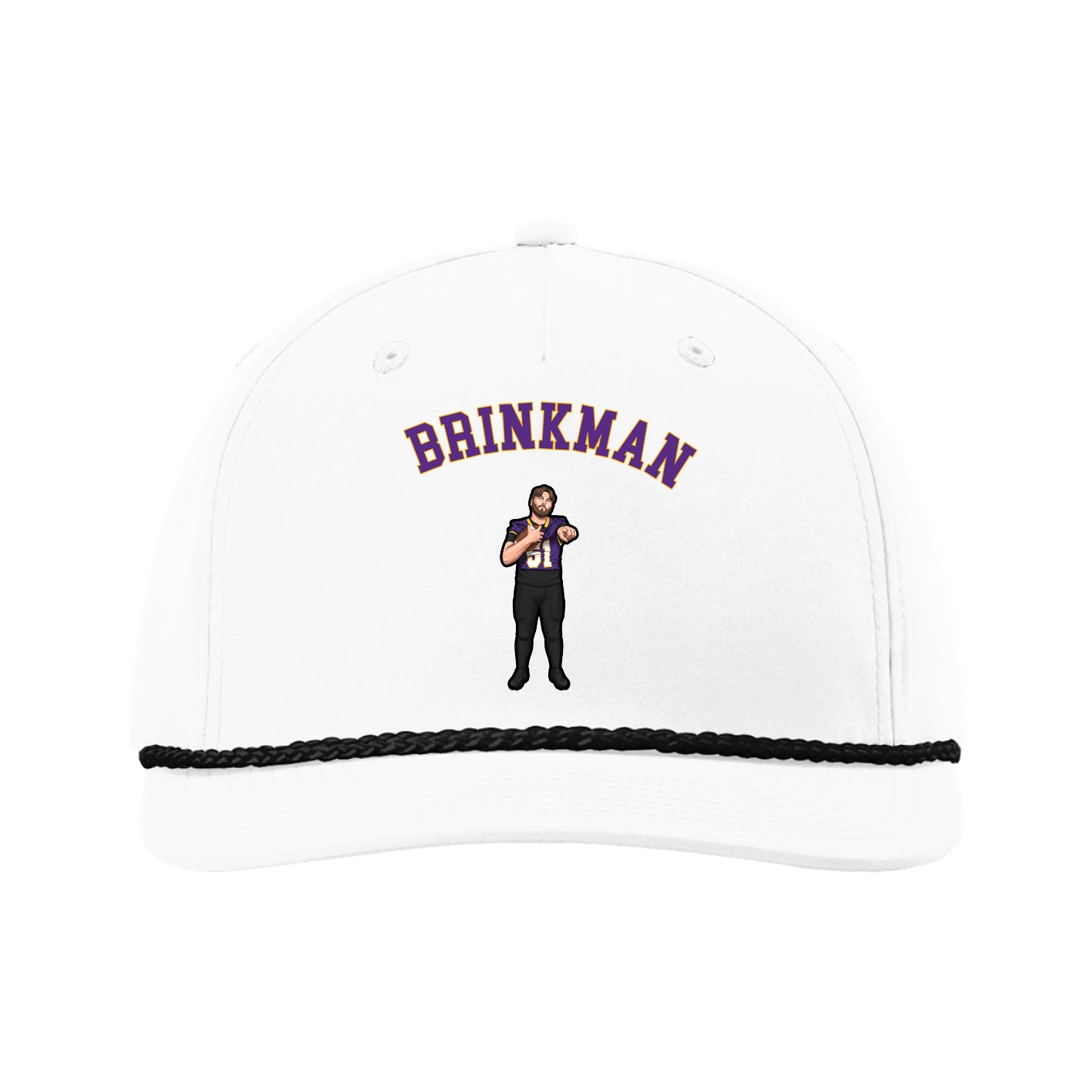 Five-Panel Classic Rope Cap — Shirsey Arch in White