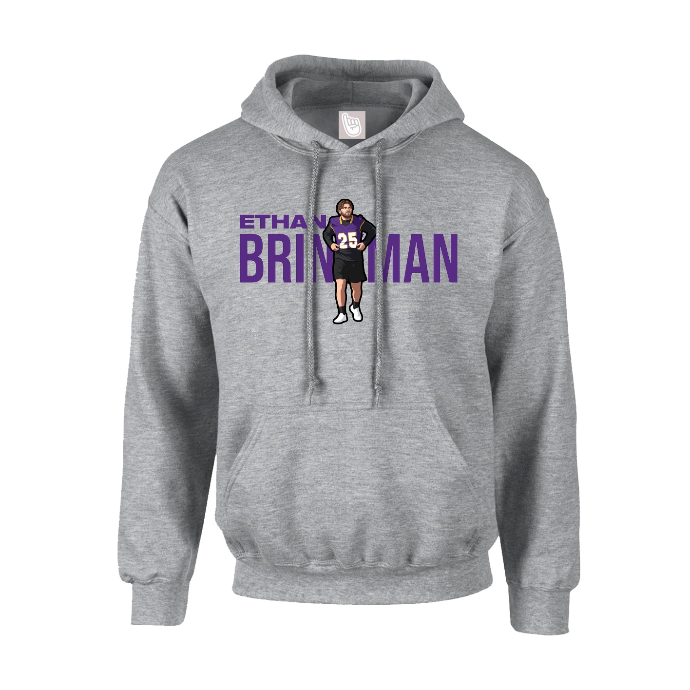 Youth Hoodie — Player Name in Grey