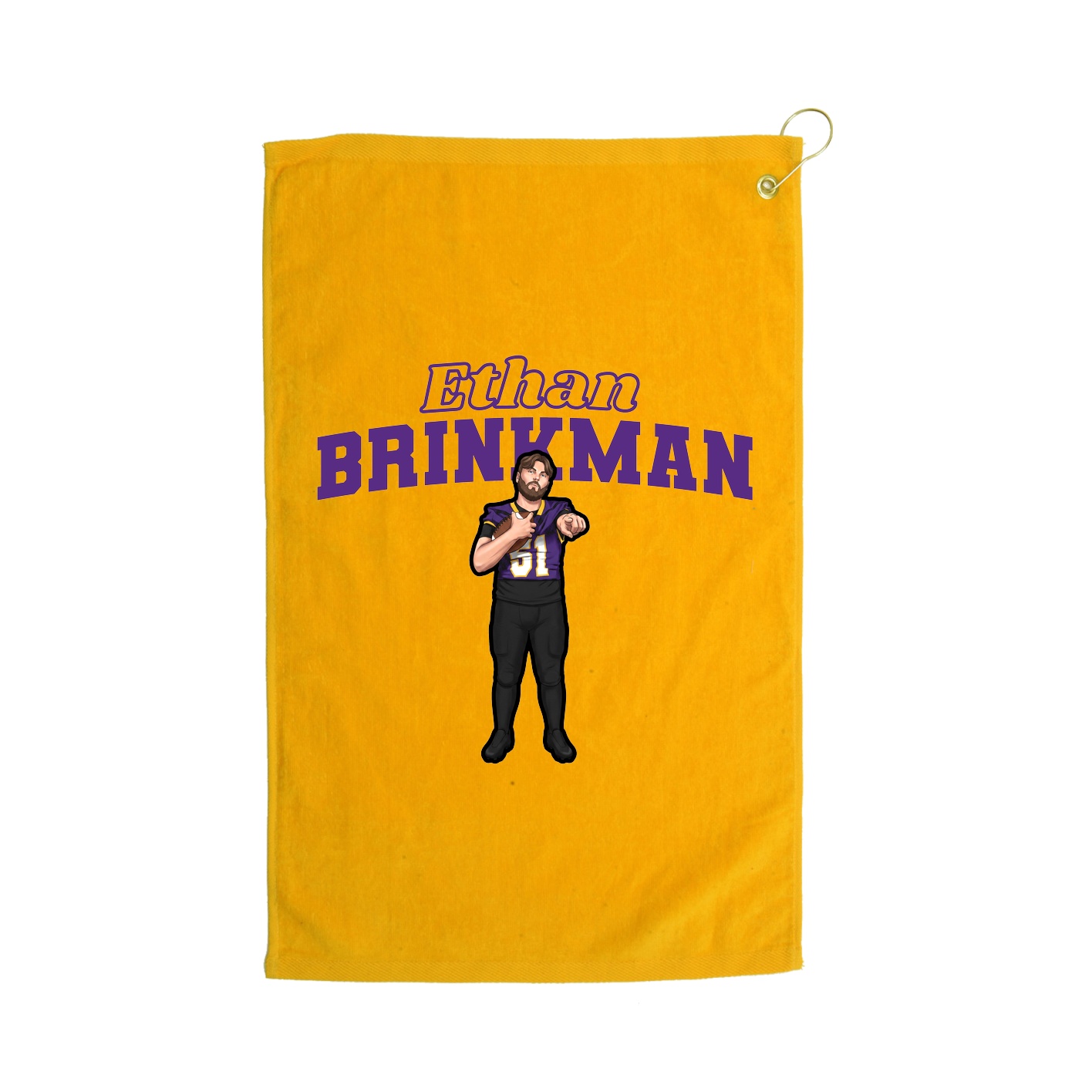 Golf Towel — Name Arch in Gold